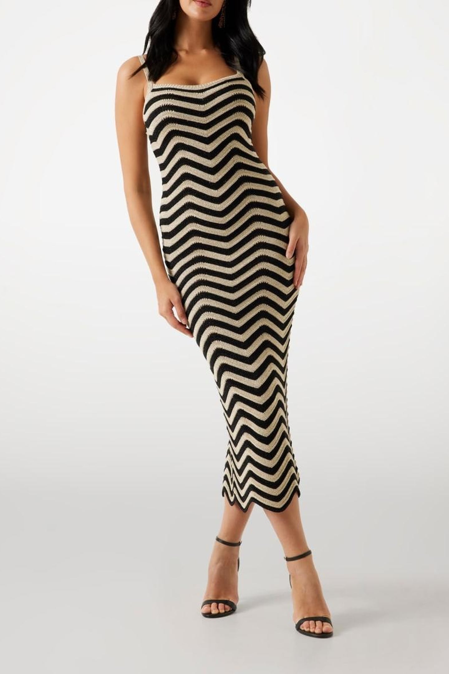 SL VERA CHEVRON LACE NATURAL/JET BLACK MU 3