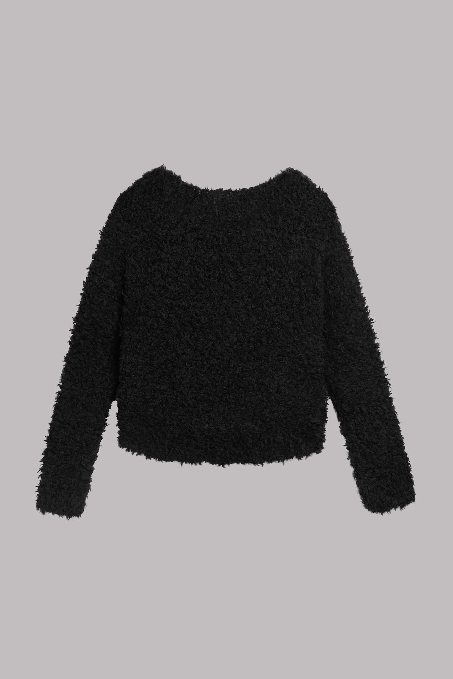 THE BLACK SHERPA CROPPED KNITTED SWEATER BLACK 3