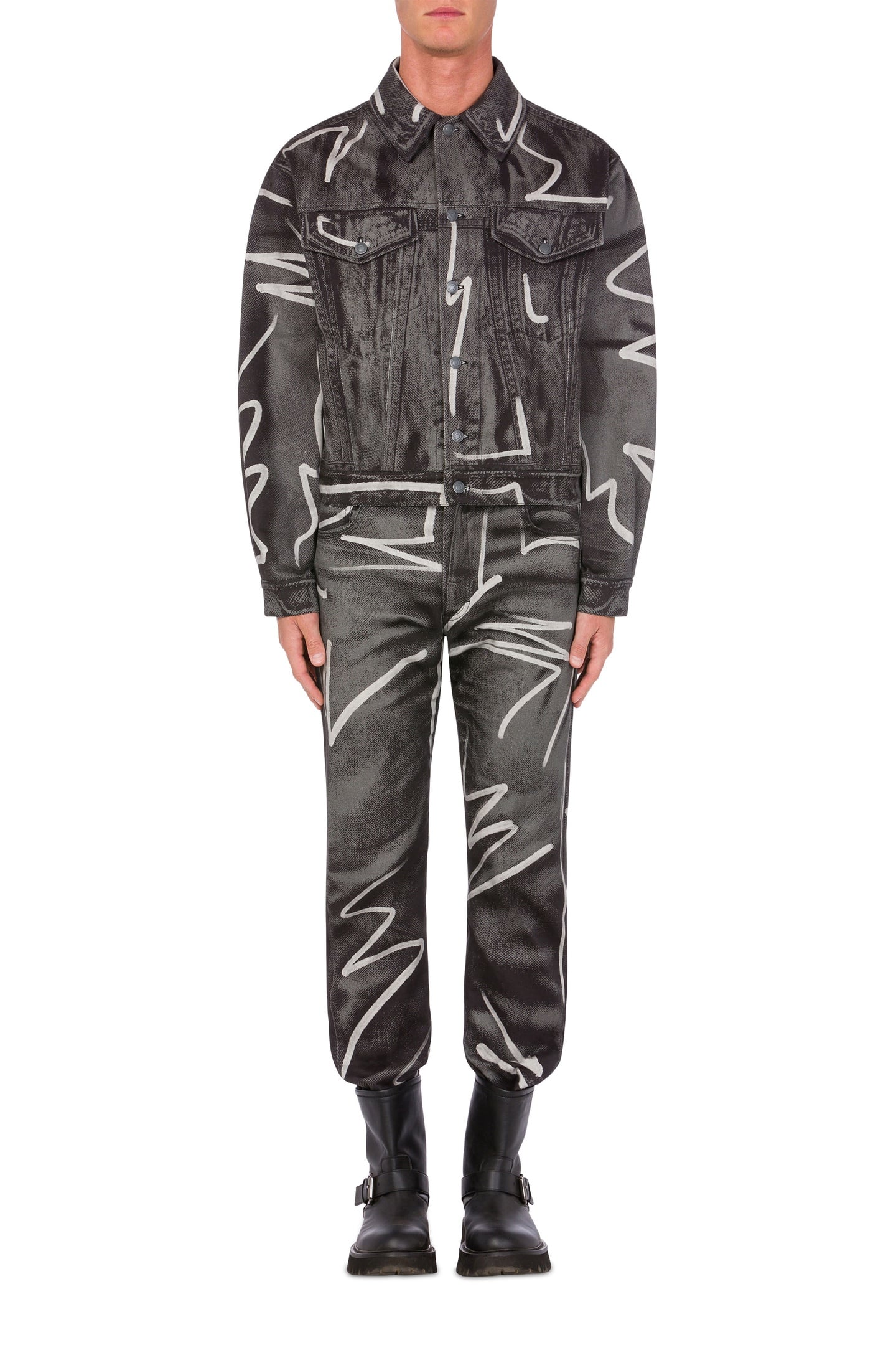 SHADOWS & SQUIGGLES COTTON BULL JACKET GREY 1