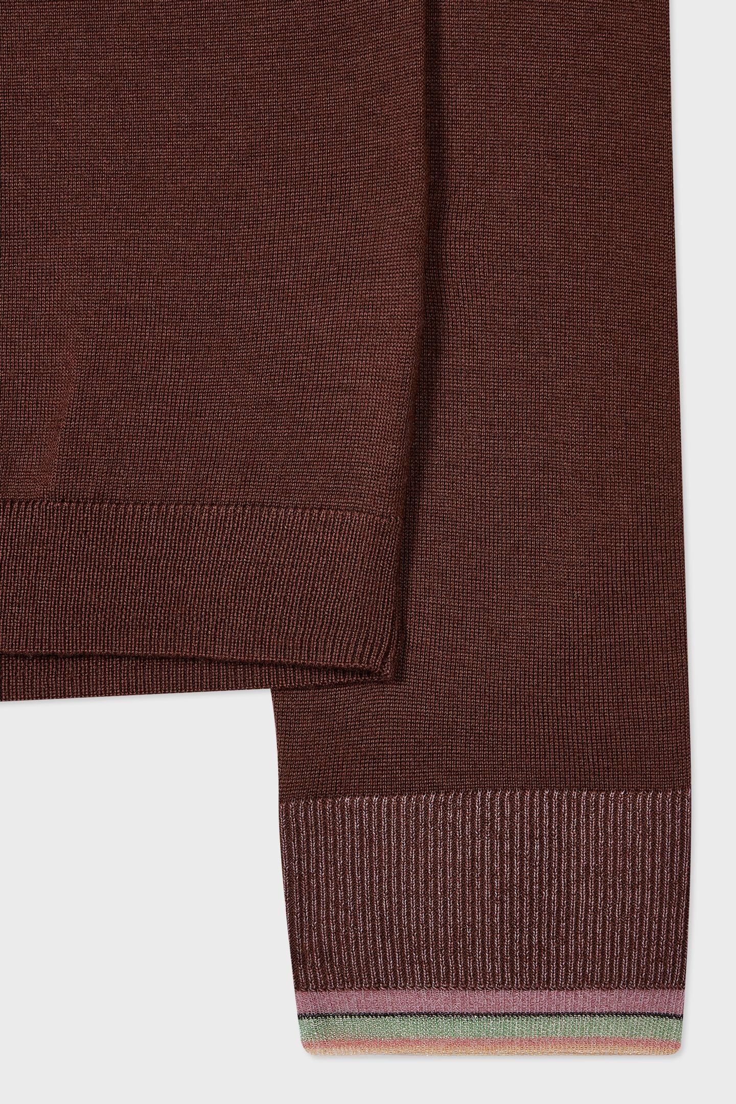 WOMENS KNITTED SWEATER CREW NECK DARK BROWN 3