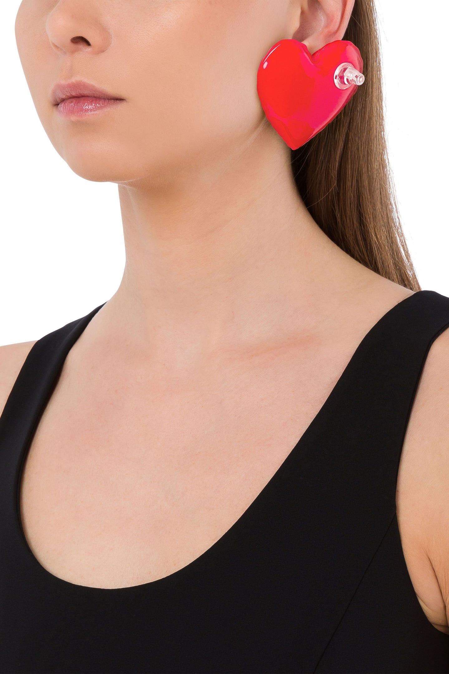 INFLATABLE HEARTS CLIP EARRINGS RED 4