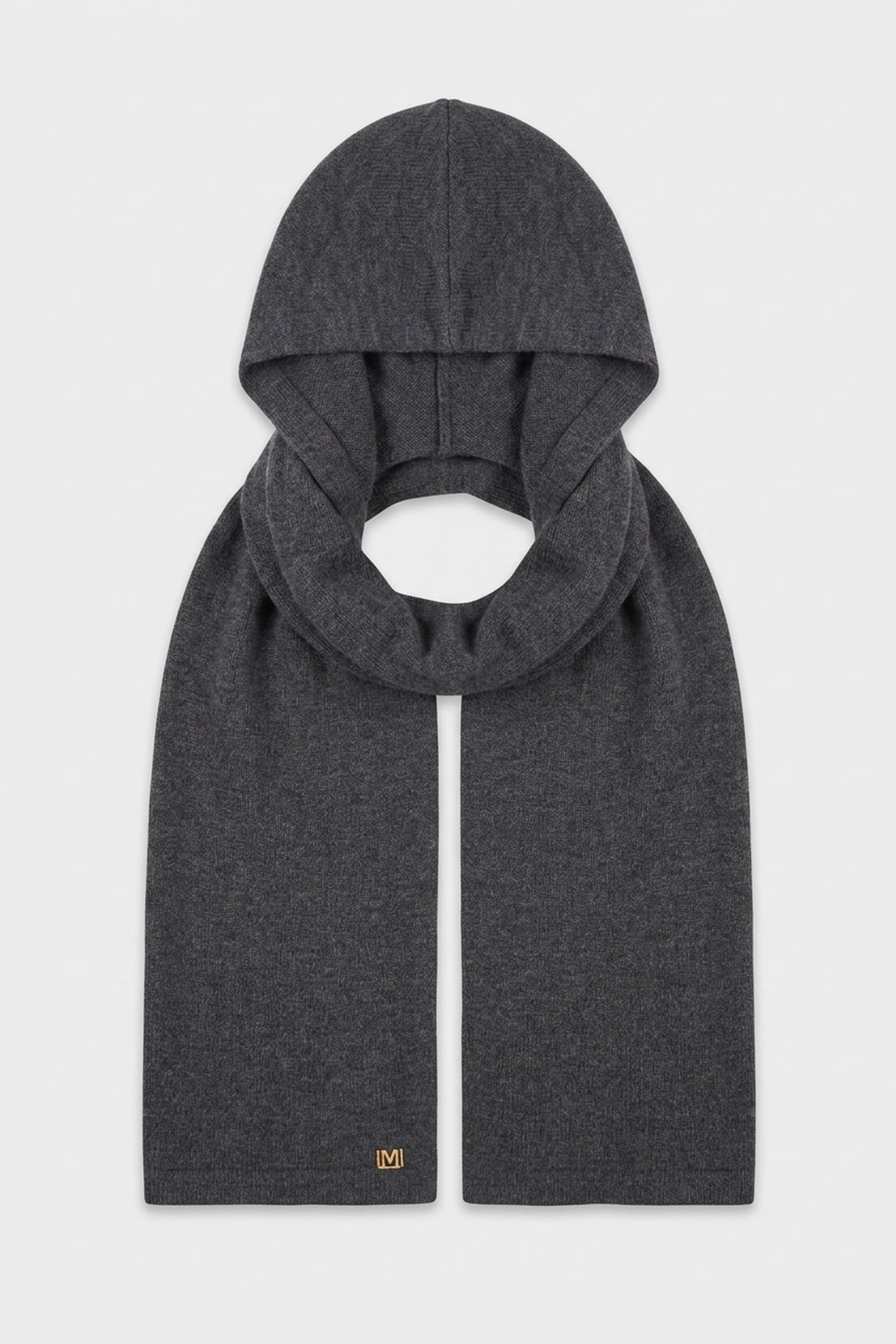 AFRAH HOODIE SCARF S DARK COAL HEATHER M9 3