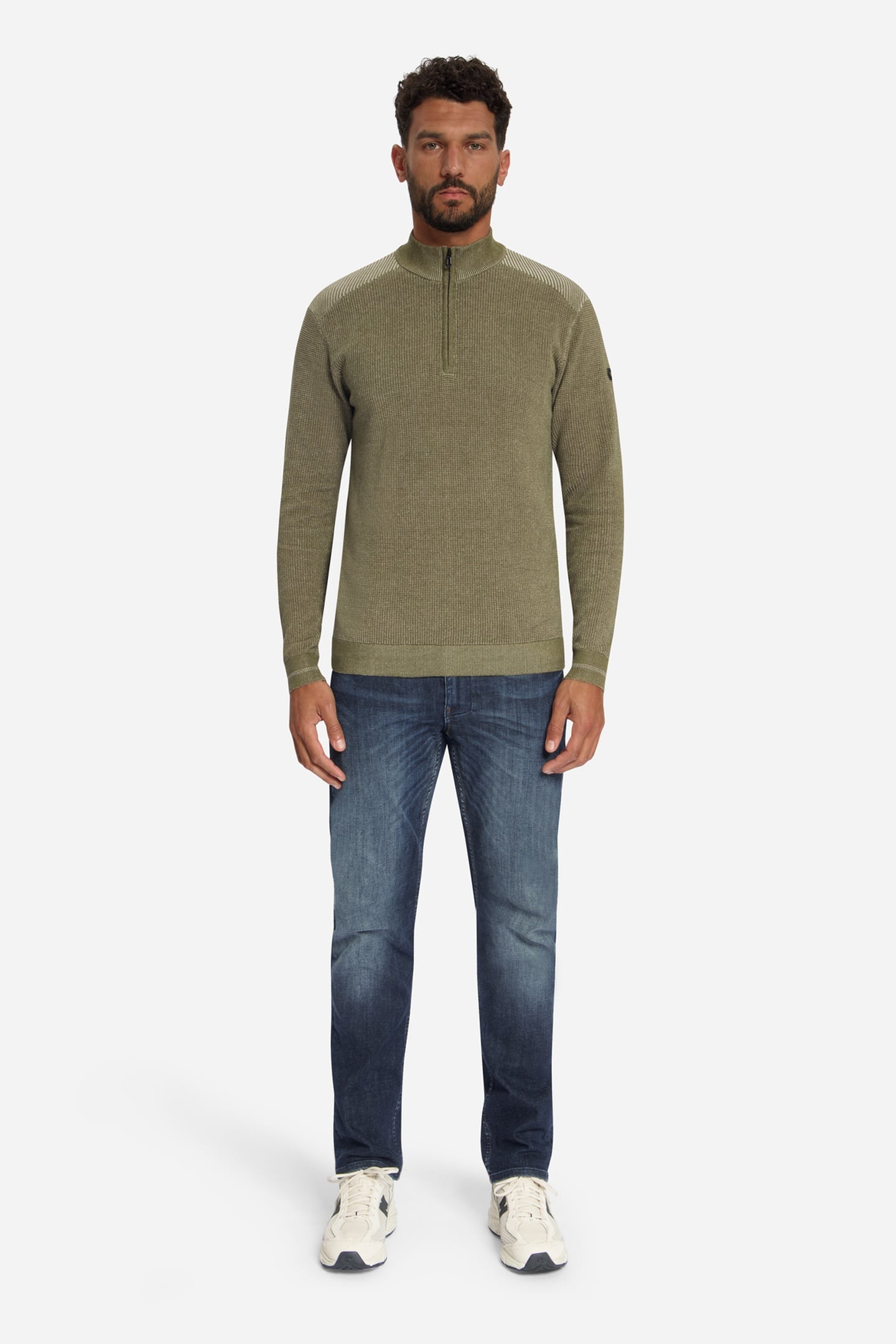 PULLOVER HALF ZIP PLATED MOSS 1