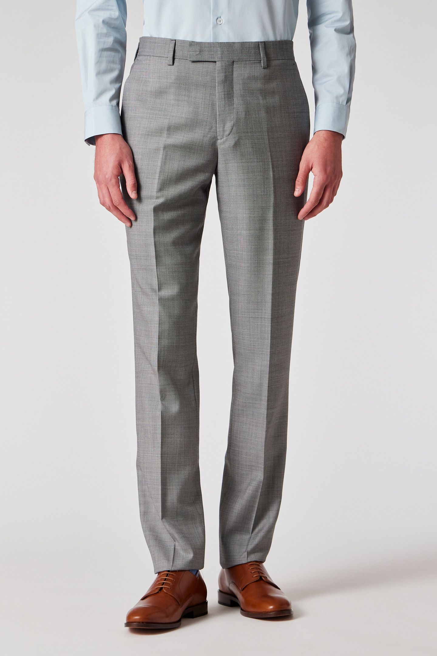 MENS TAILORED FIT 2 BUTTON SUIT GREY BEIGE 2