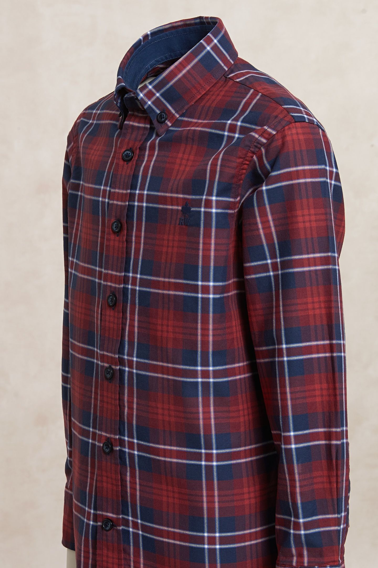 COTTON CHECKED SHIRT BLUE/RED 3