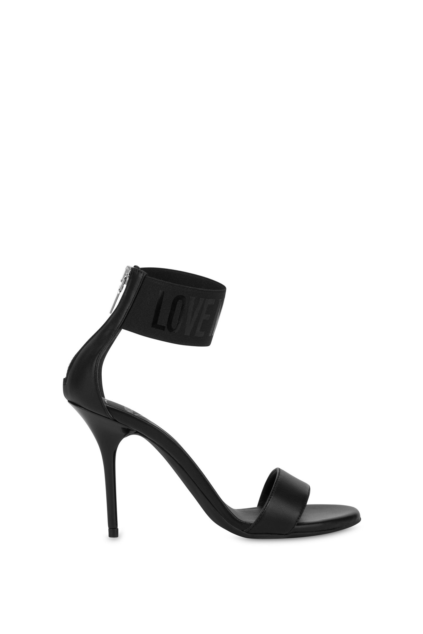 HIGH NAPPA LEATHER SANDALS WITH ELASTIC BLACK 1