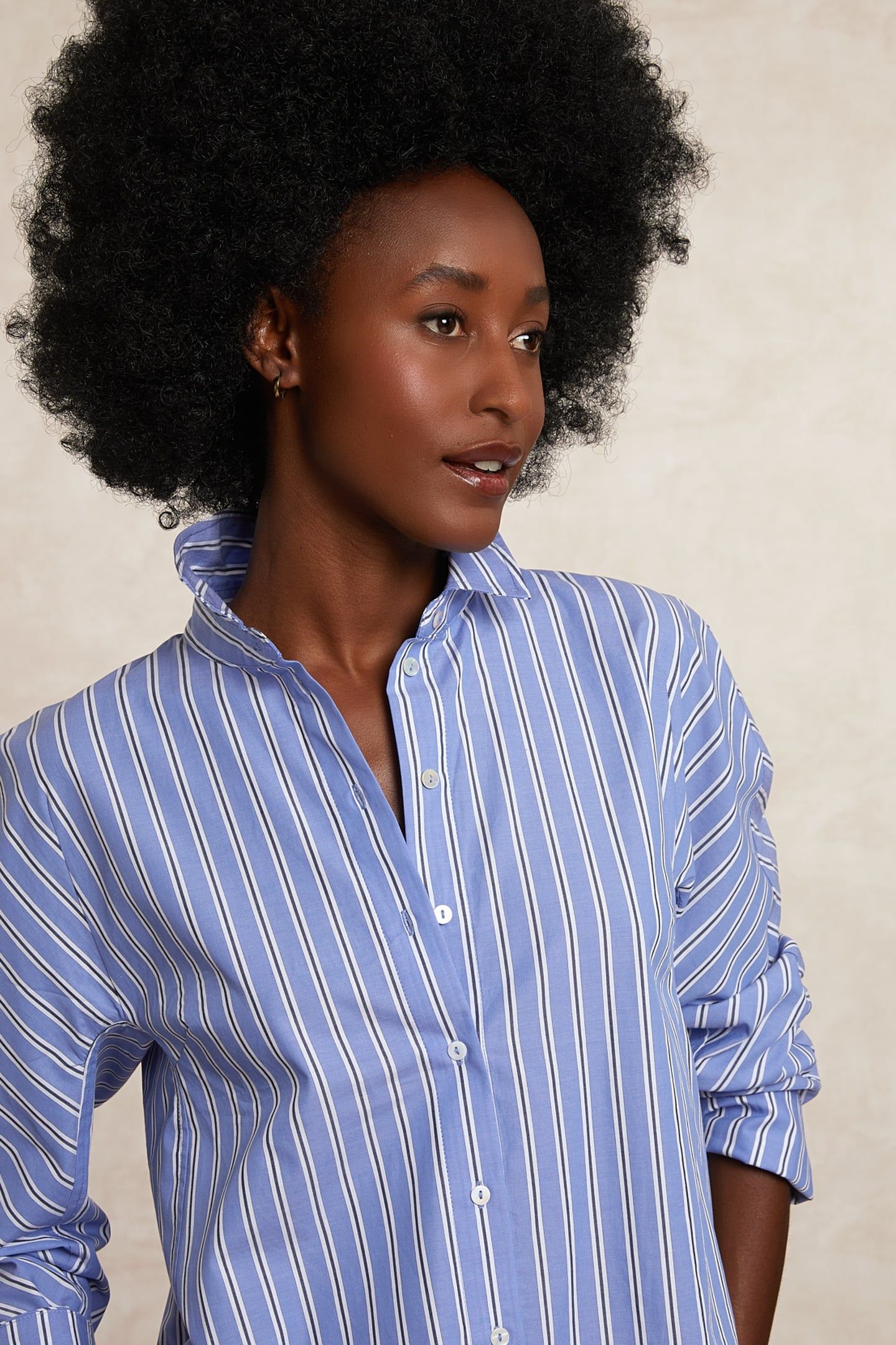 STRIPED CLASSIC BLOUSE BLUE/WHITE 4