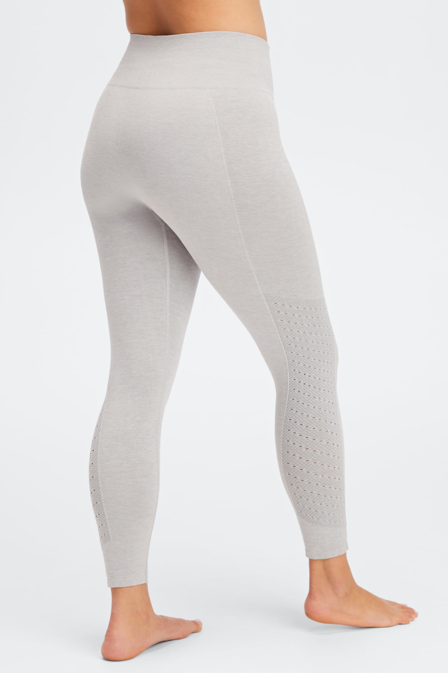 SYNC HIGH-WAISTED PERFORATED 7/8 LIGHT GREY HEATHER 2