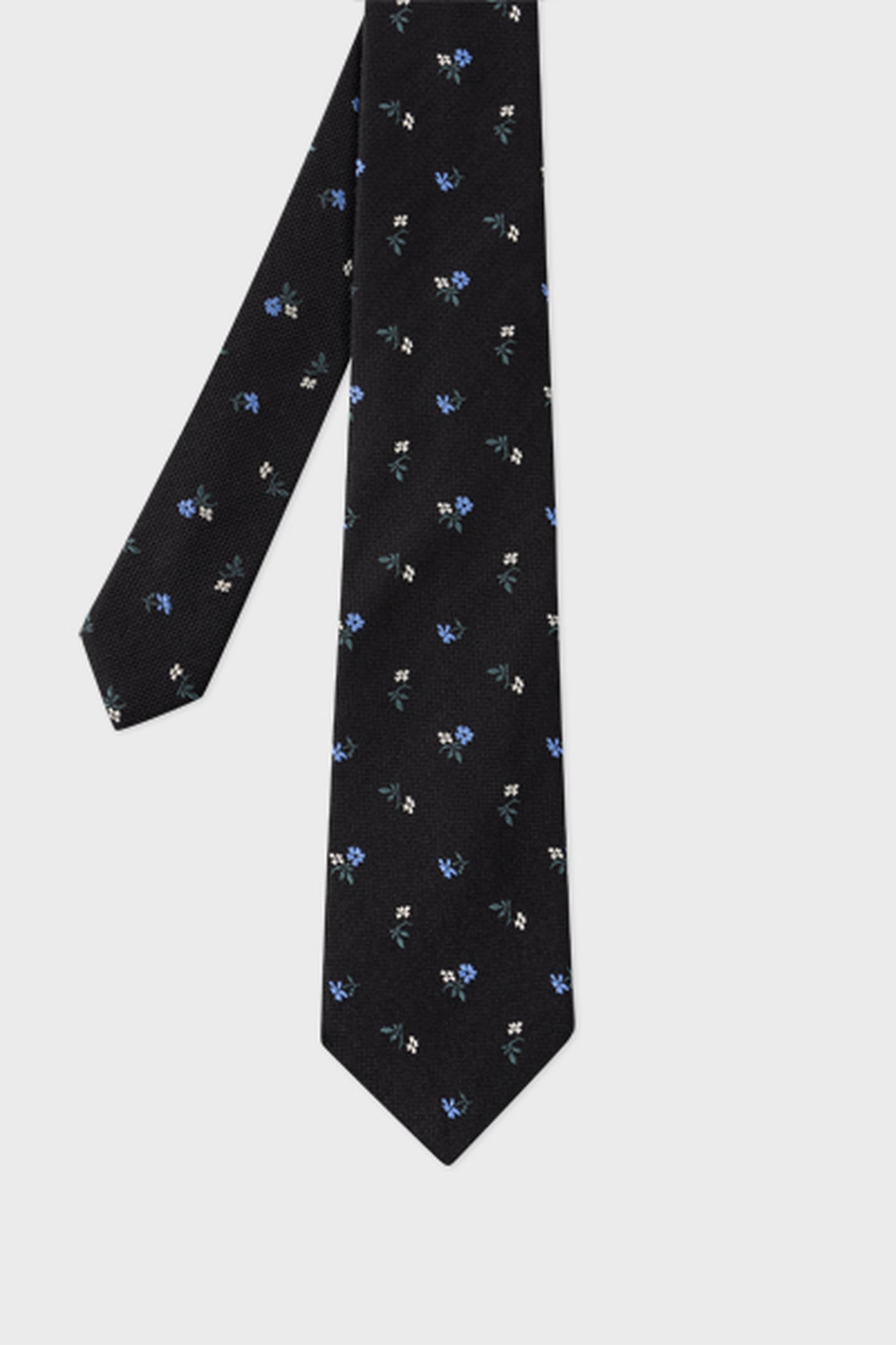 MEN TIE MINI FLOWERS BLACK 5