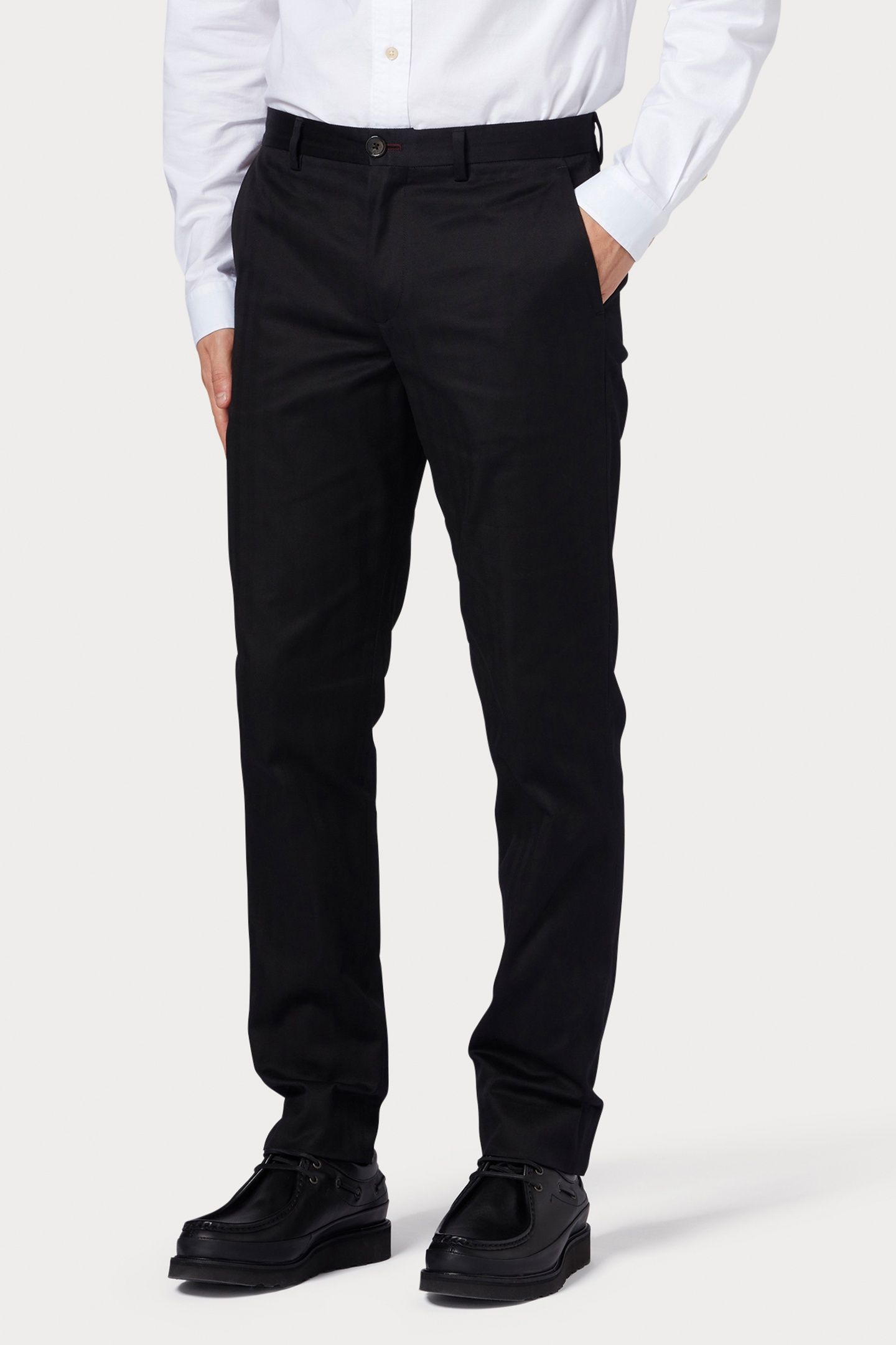 MENS MID FIT STITCHED CHINO BLACK 3