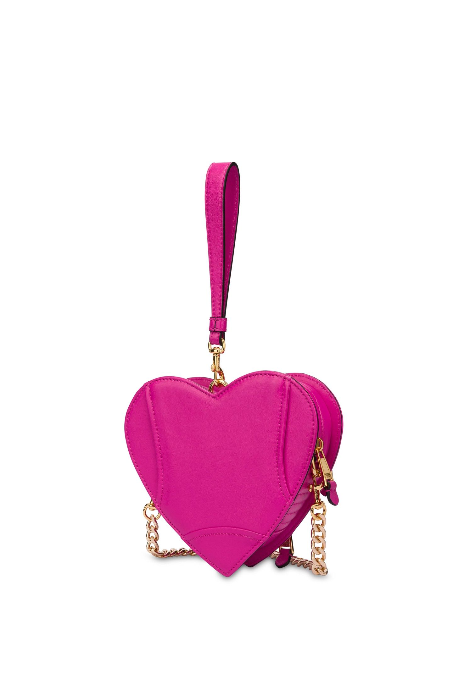 HEART BIKER BAG IN NAPPA LEATHER FUCSIA 2