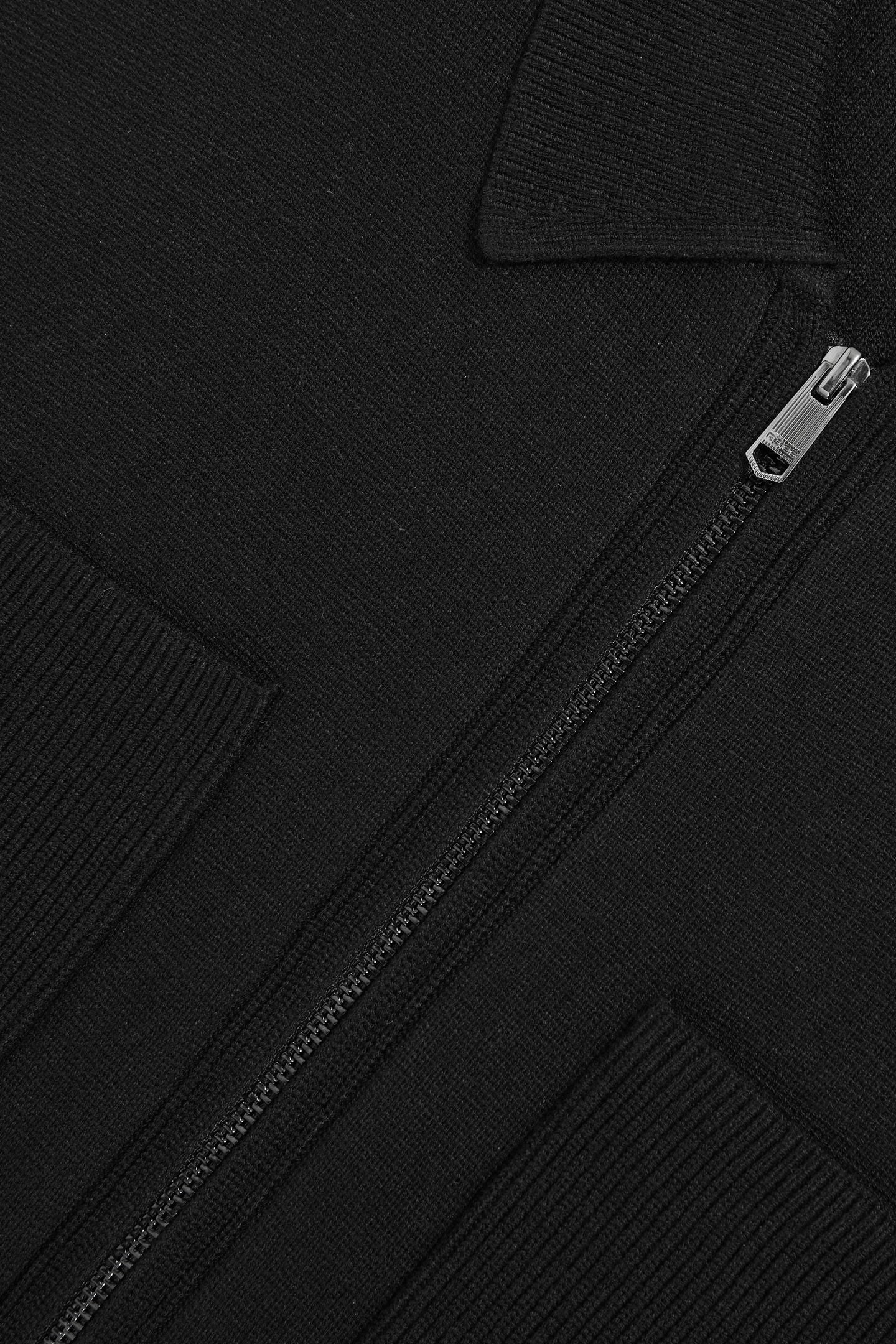 LS ZIP THROUGH RIBBED FOUR POCKET SHIRT BLACK 5
