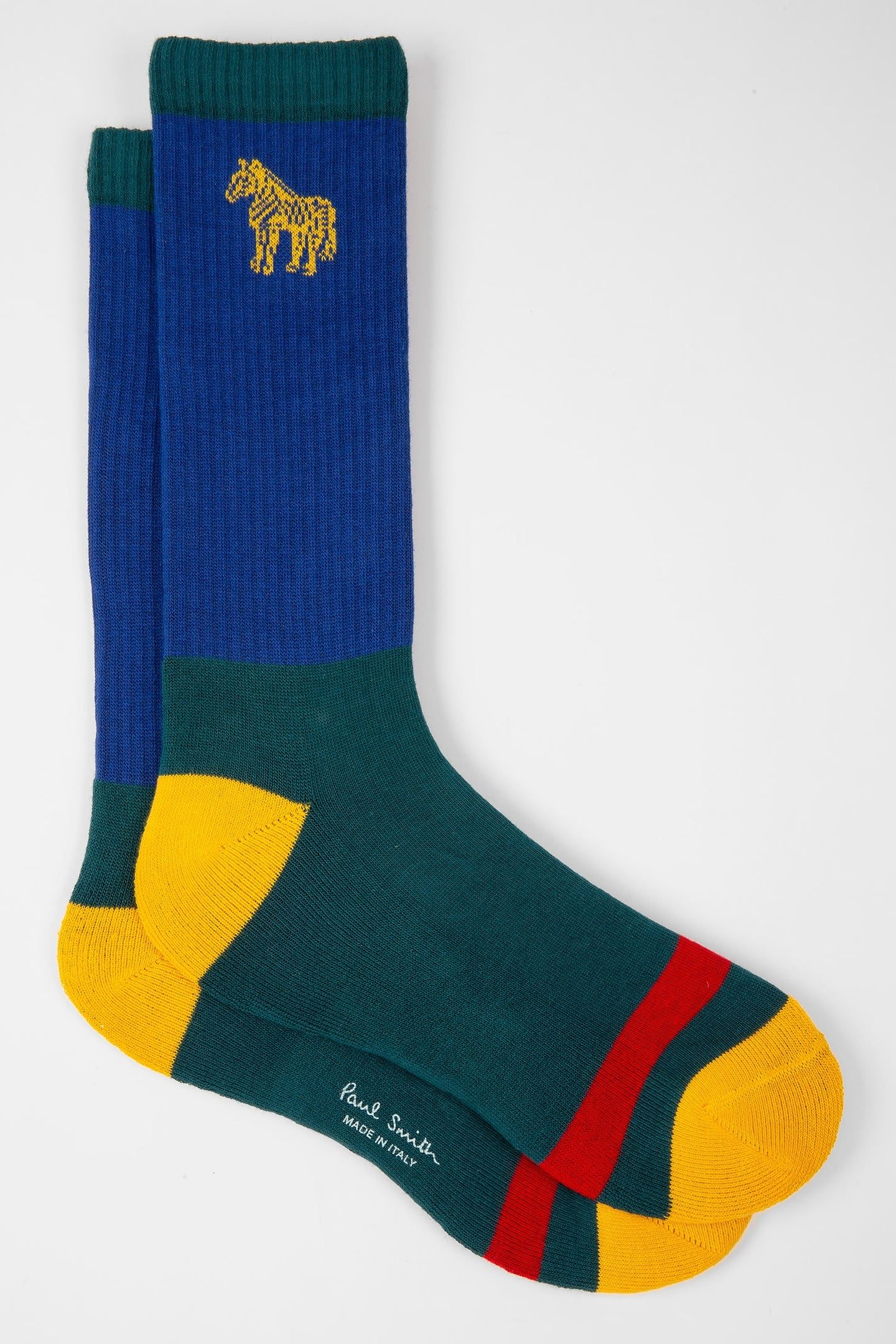 MEN SOCK ZEBRA SPLIT PETROL GREEN 1