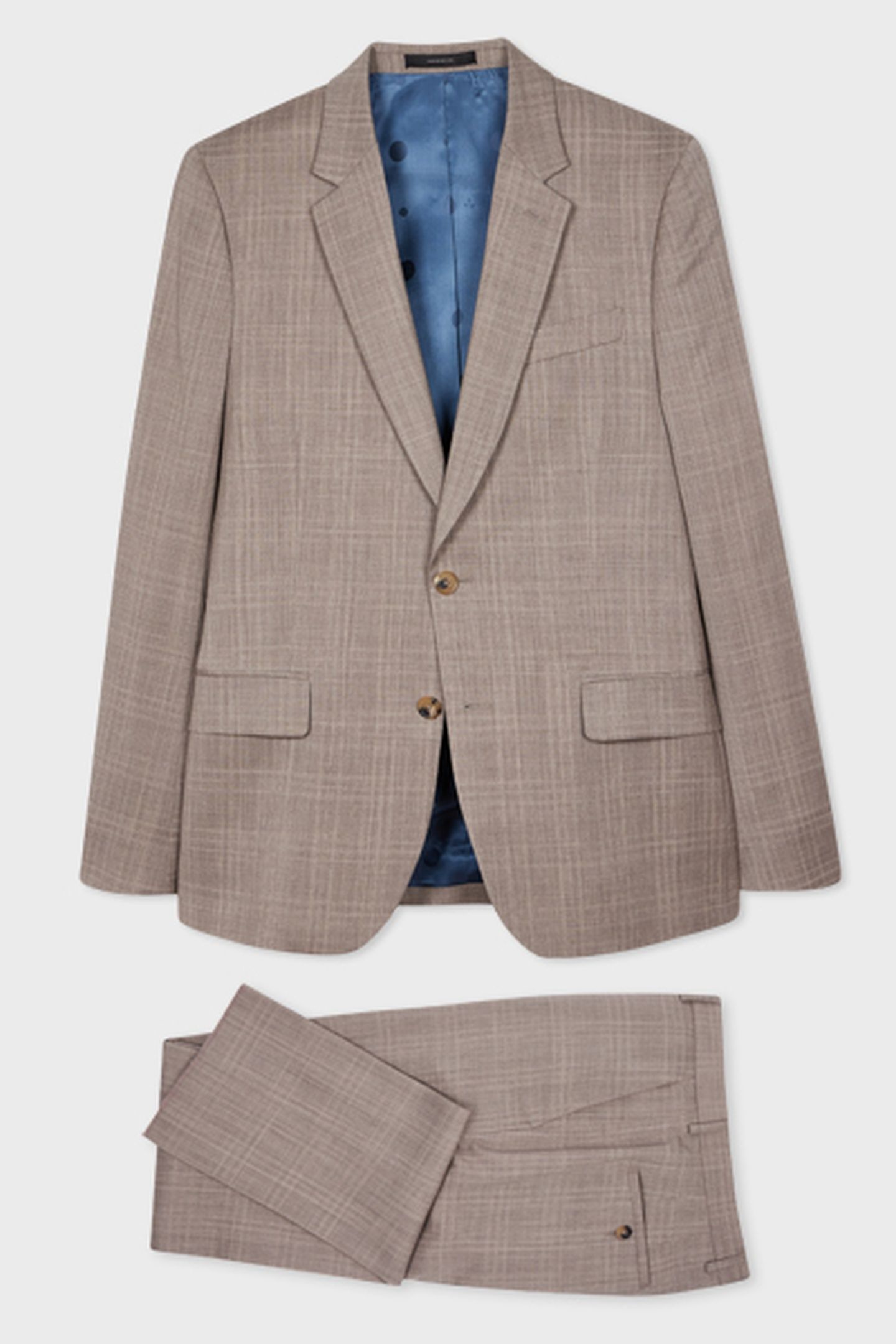 MENS TAILORED FIT 2 BUTTON SUIT GREY BEIGE 2