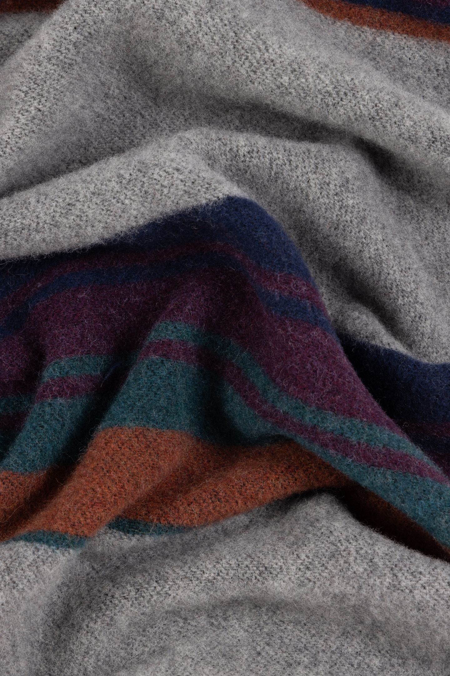 MEN SCARF PS ORGNC STRP SLATE 3
