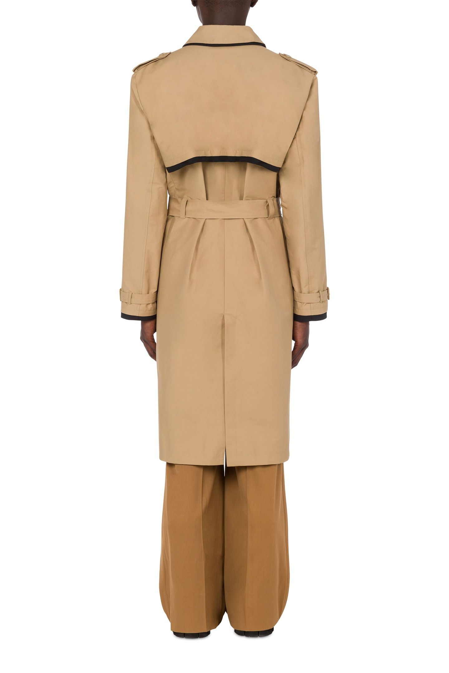 CONTRASTING LAYERS CANVAS TRENCH COAT BROWN 2