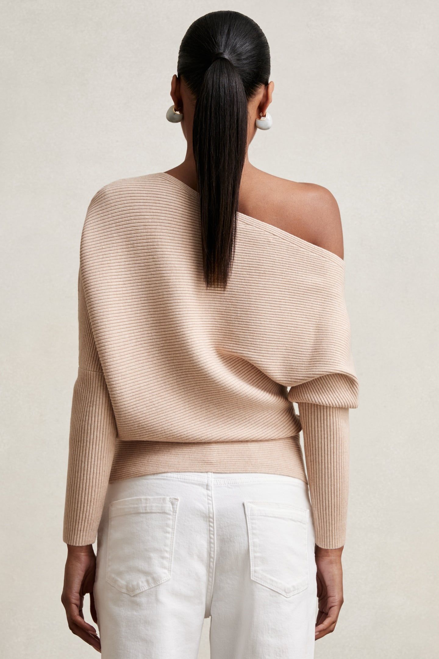 DRAPE KNITTED TOP OATMEAL NEUTRAL 2
