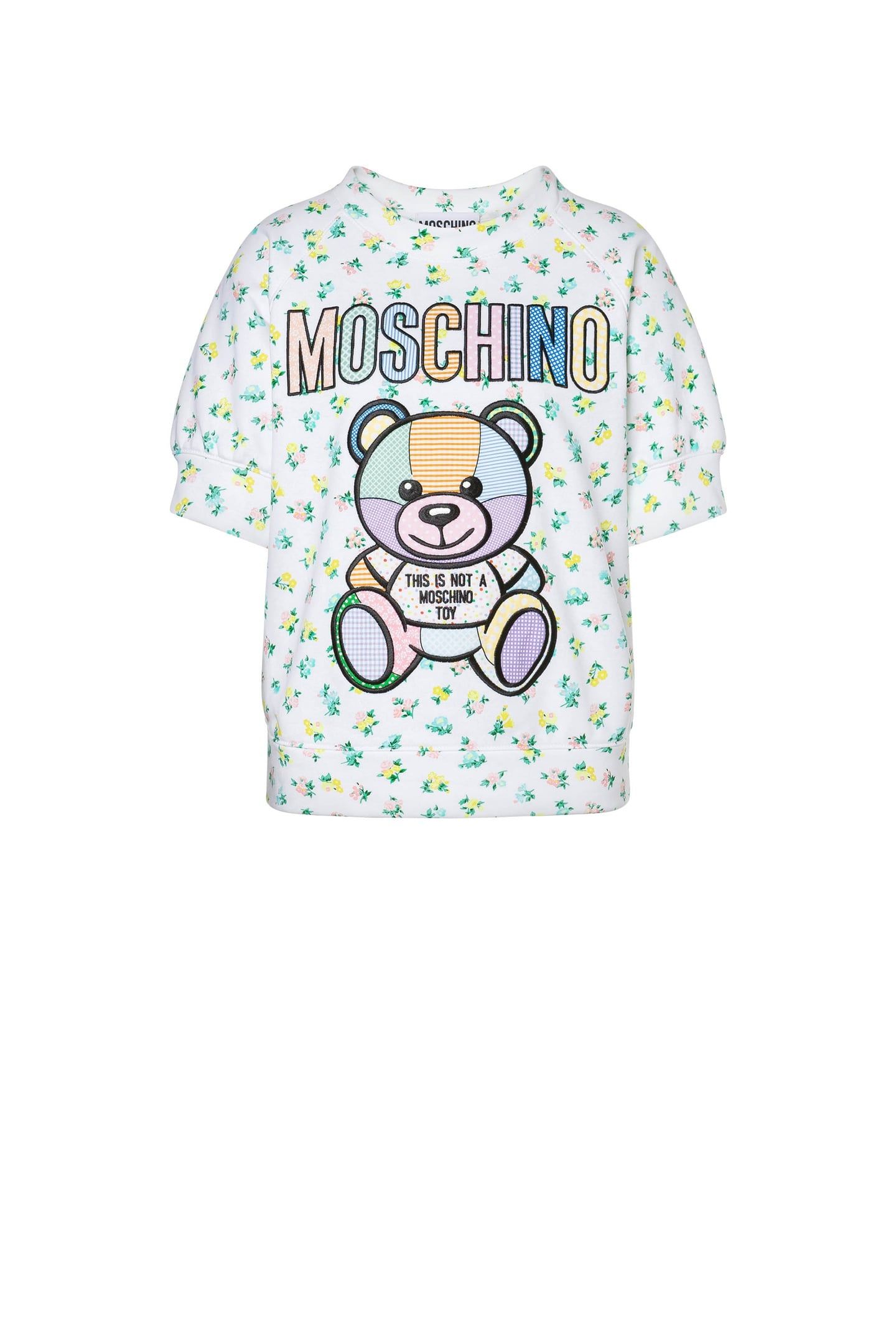 TEDDY PATCHWORK COTTON SWEATSHIRT WHITE 3