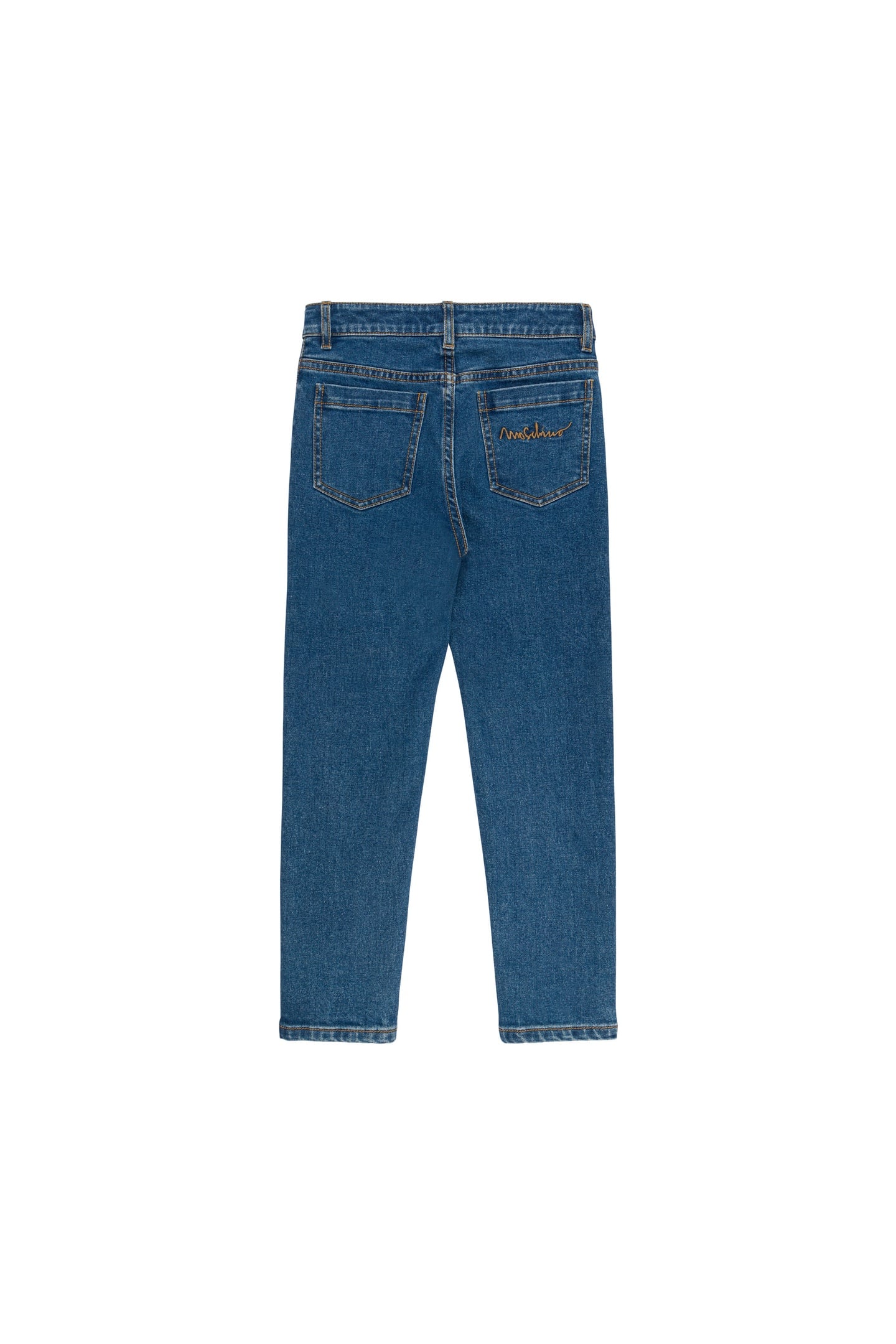 GIRL'S MORPHED BUTTON STRETCH DENIM TROUSERS BLUE 2