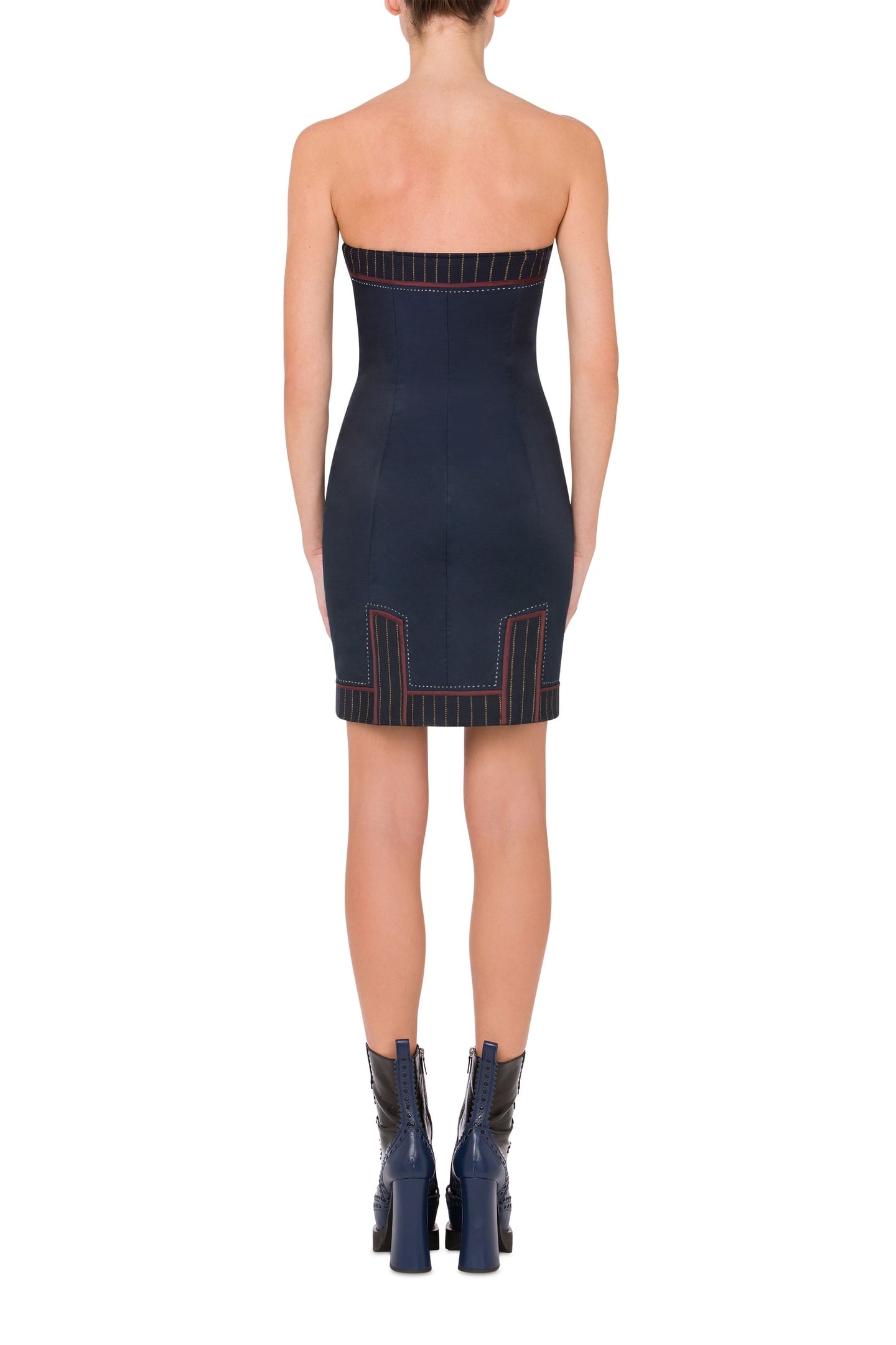 WOOL BUSTIER DRESS INSIDE OUT BLUE 2