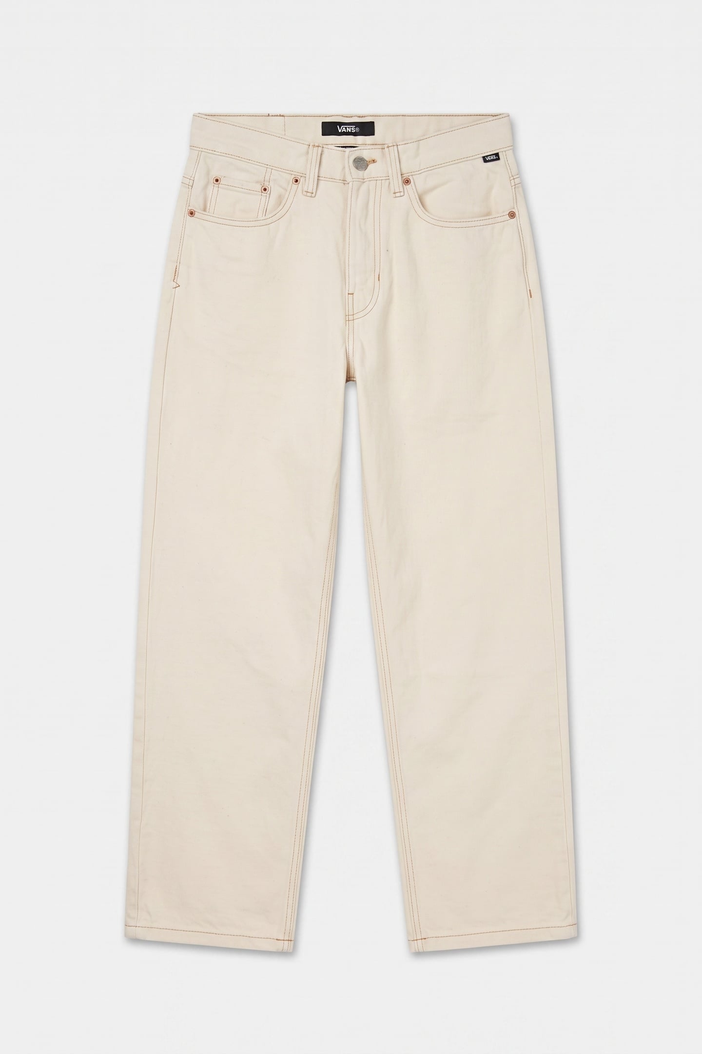 CHECK-5 LOOSE DENIM PANTS BEIGE 3
