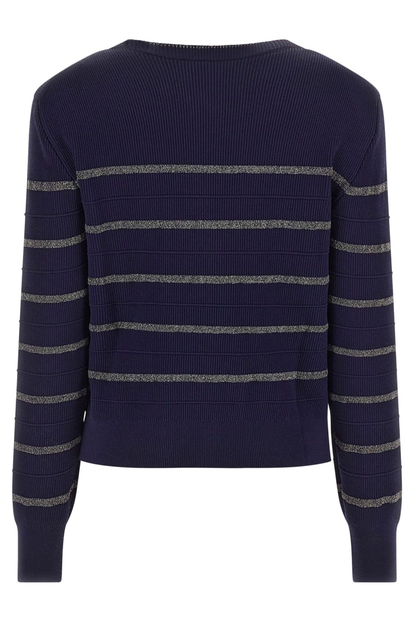 ADA CARDI SWTR NAVY/WHITE GOLD STRI 2