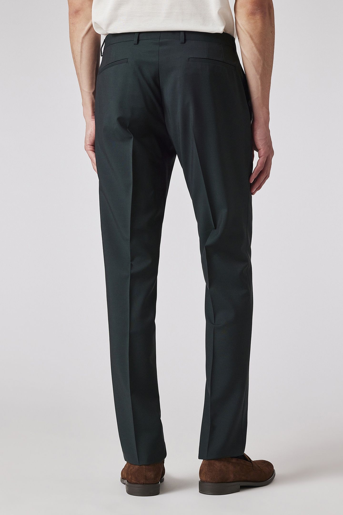 MENS SLIM FIT 2BTN SUIT VERY DARK GREEN 4