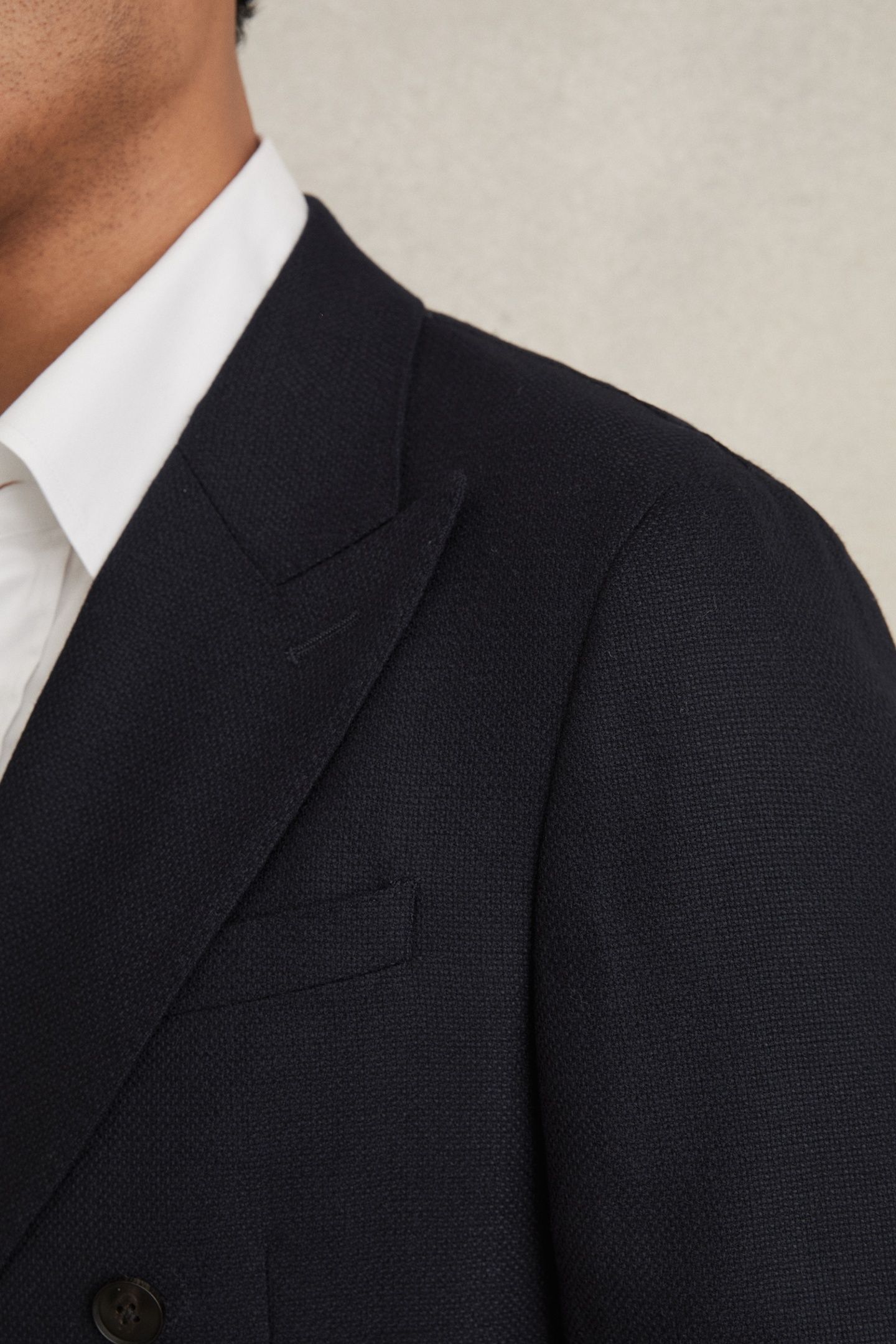 DB PEAK TEXTURED WEAVE BLAZER NAVY 5