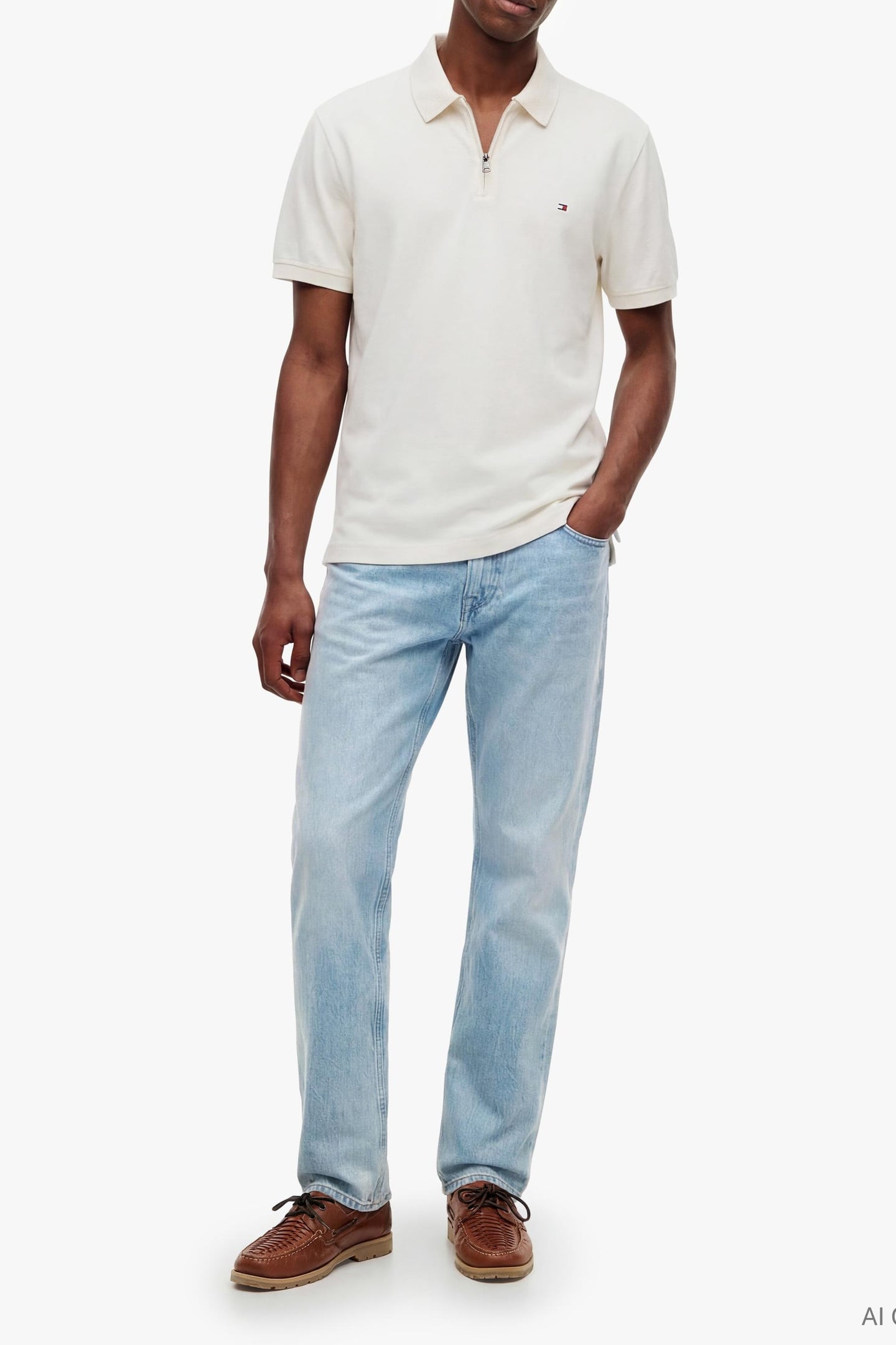 MERC PIQUE ZIP REGULAR POLO IVORY PETAL 2