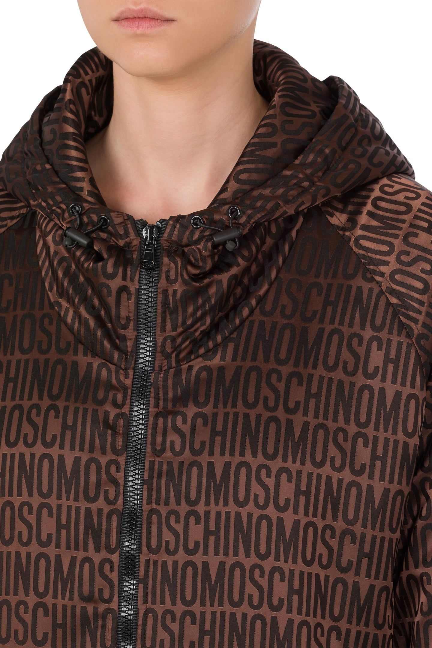 WINDBREAKER PADDED ALLOVER LOGO BROWN 4