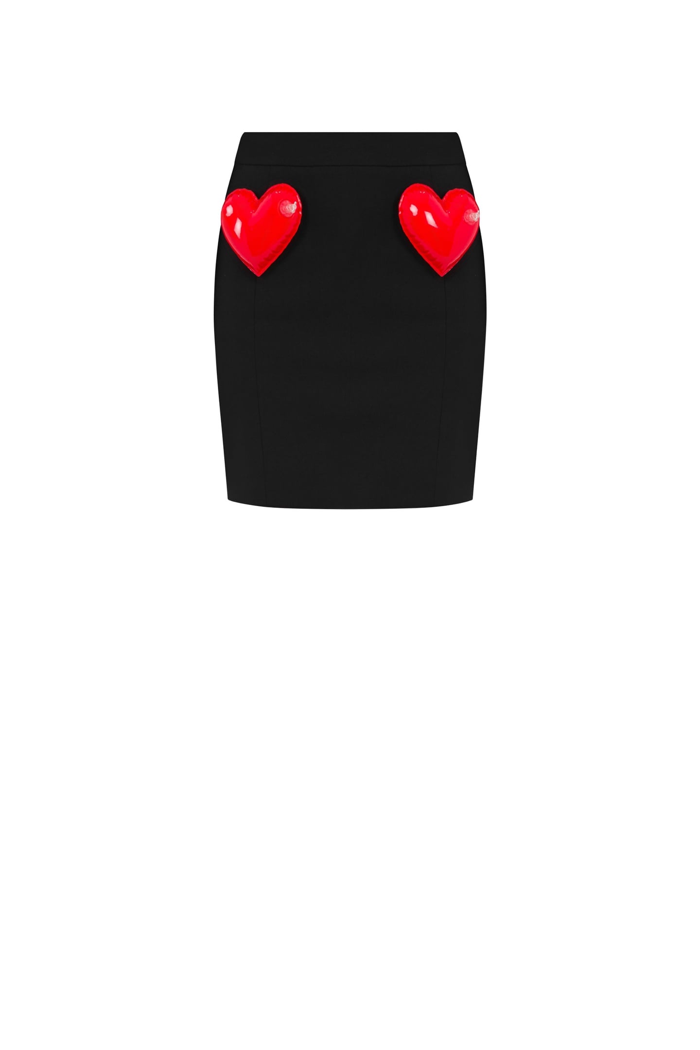 INFLATABLE HEARTS STRETCH GABARDINE MINISKIRT BLACK 3