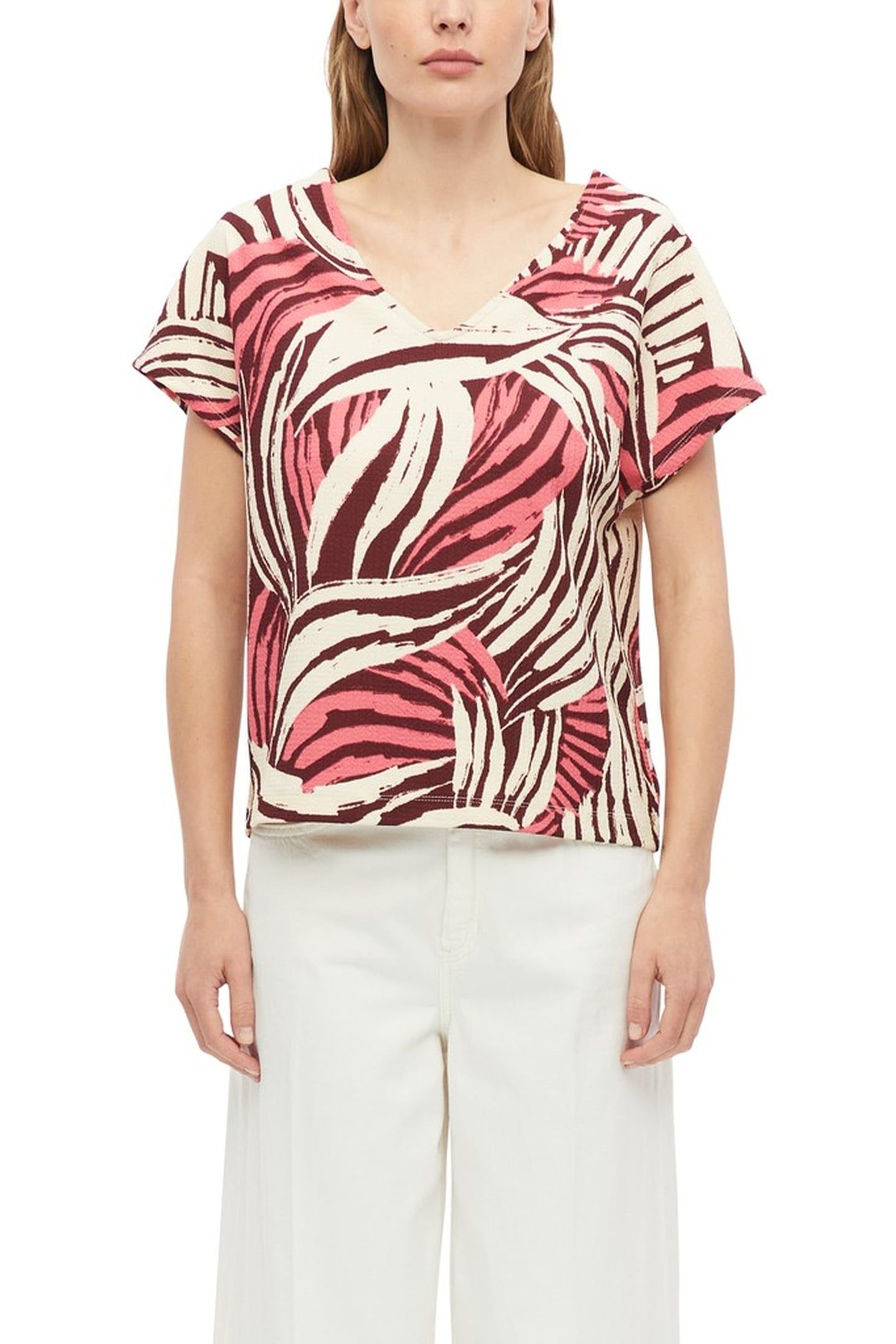 S.OLIVER T-SHIRTS PINK BURGUNDY 1