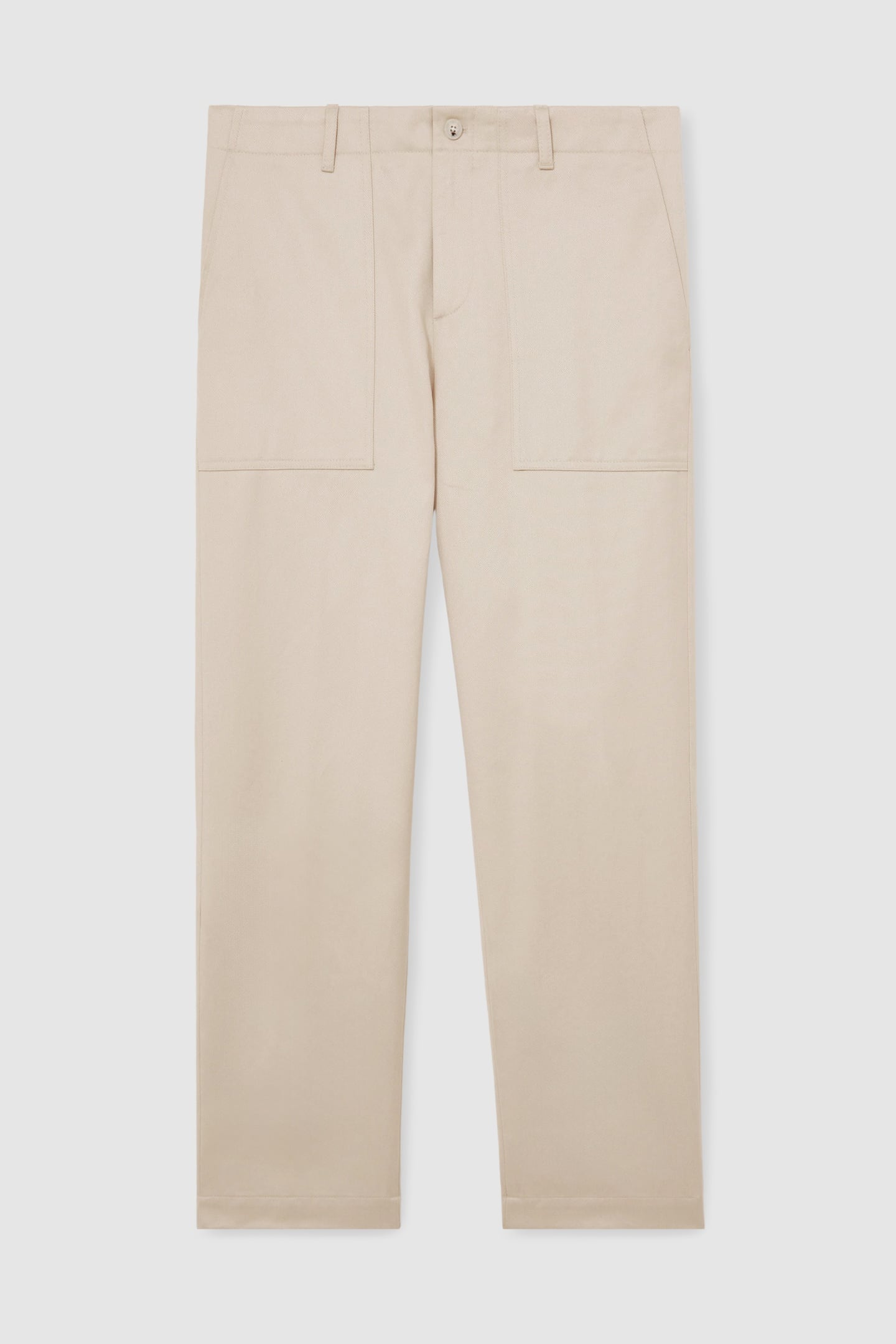 WIDE LEG COTTON TWILL UTILITY TROUSER ECRU 5