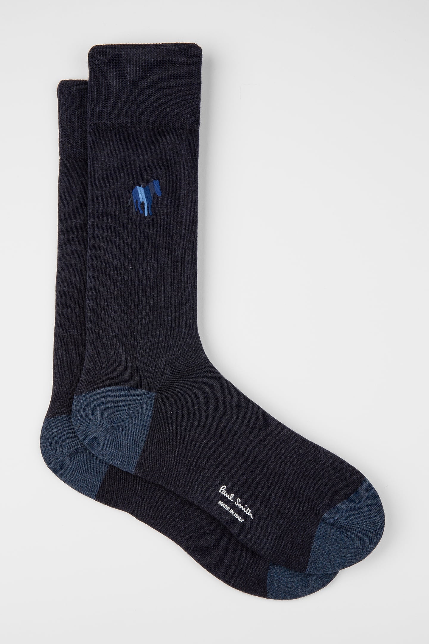 MEN SOCK INDIGO ZEBRA EMB NAVY 1