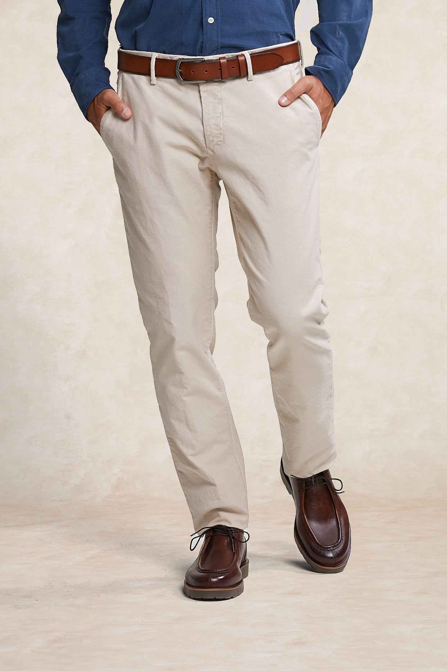 SLIM FIT BASIC CHINO PANTS SAND BEIGE 3