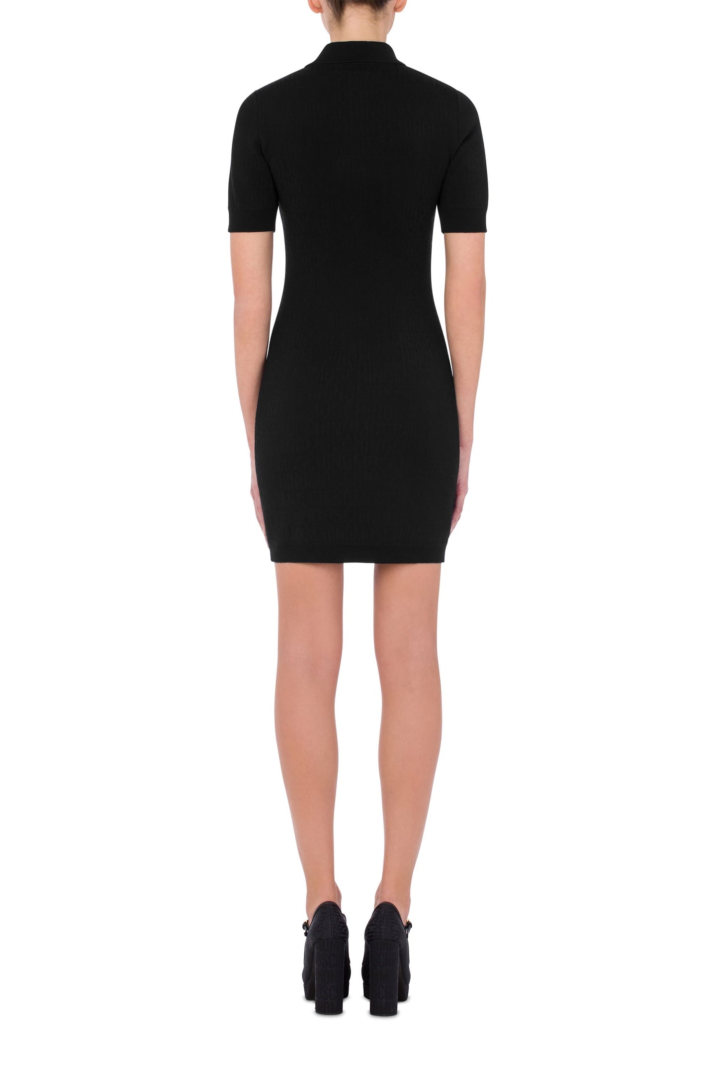 ALLOVER LOGO WOOL DRESS BLACK 3