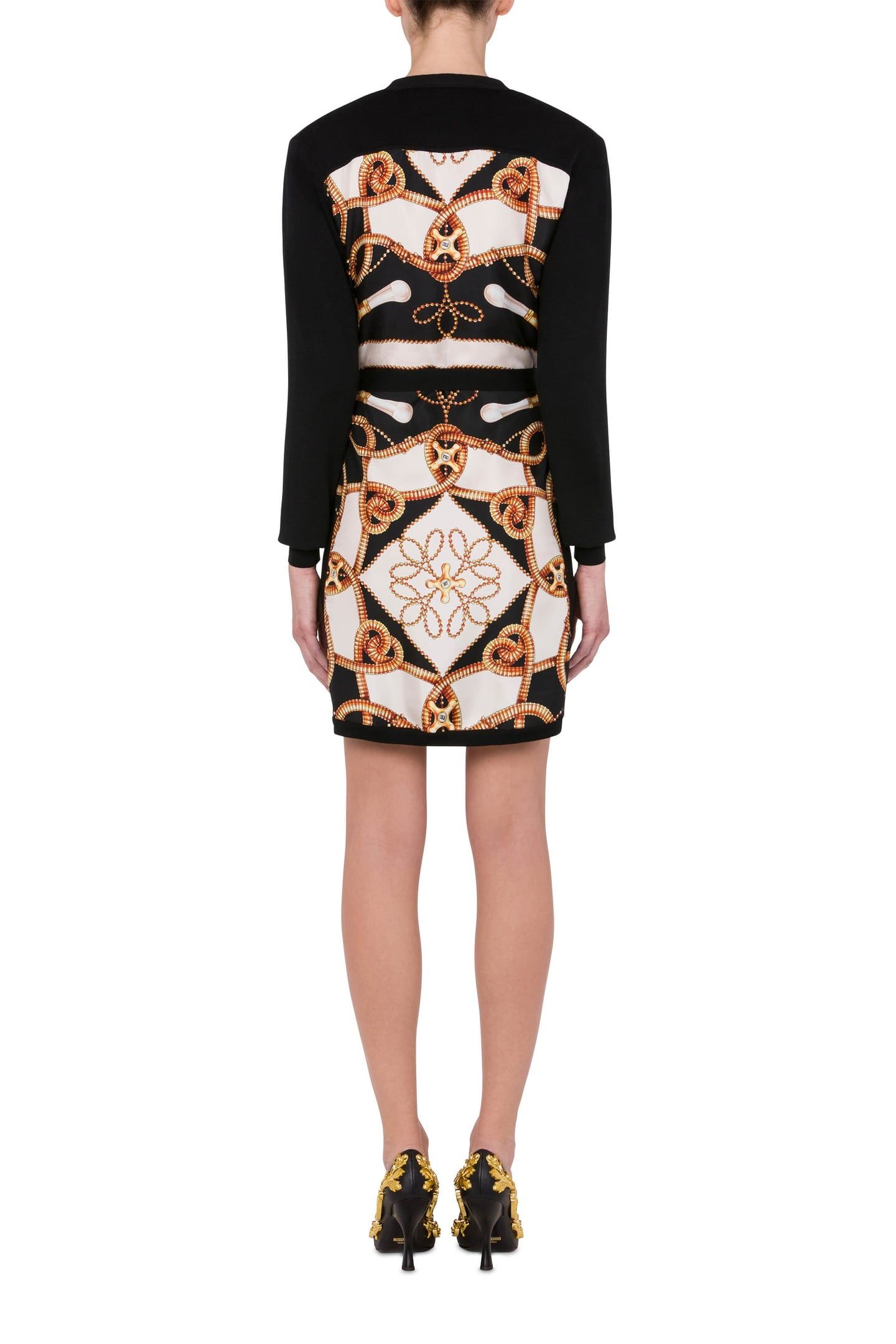 KNIT AND SILK DRESS FAUCET PRINT BLACK 2