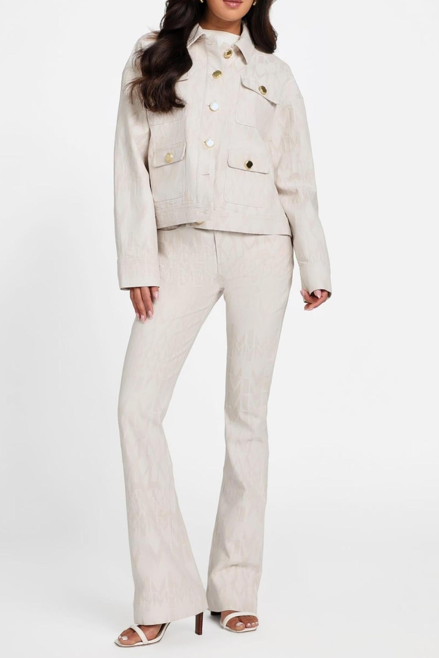 SARAH DENIM FLARED P MONOGRAM OFF WHITE 2
