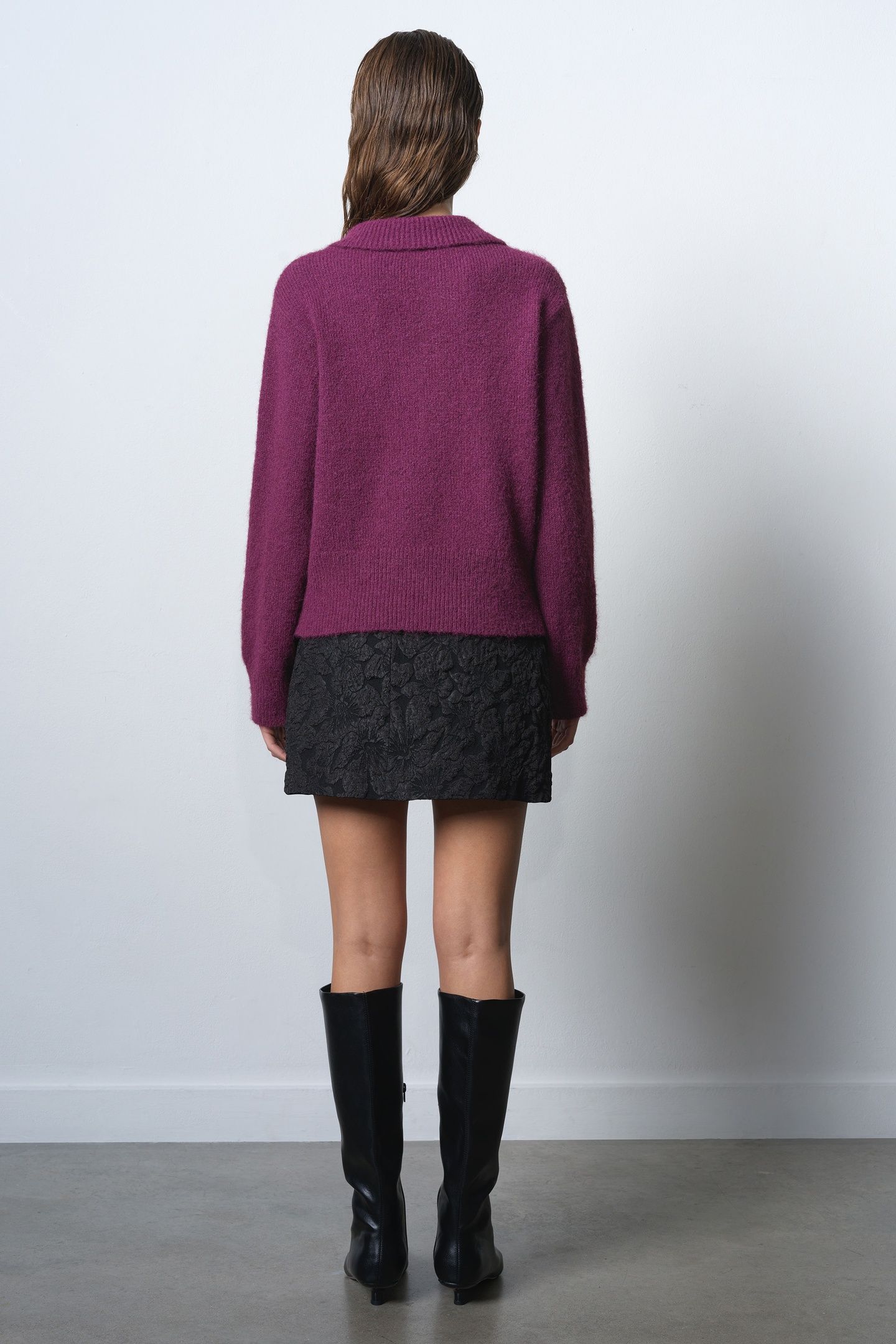 COLLEEN POLO COLLAR JUMPER MULBERRY 3