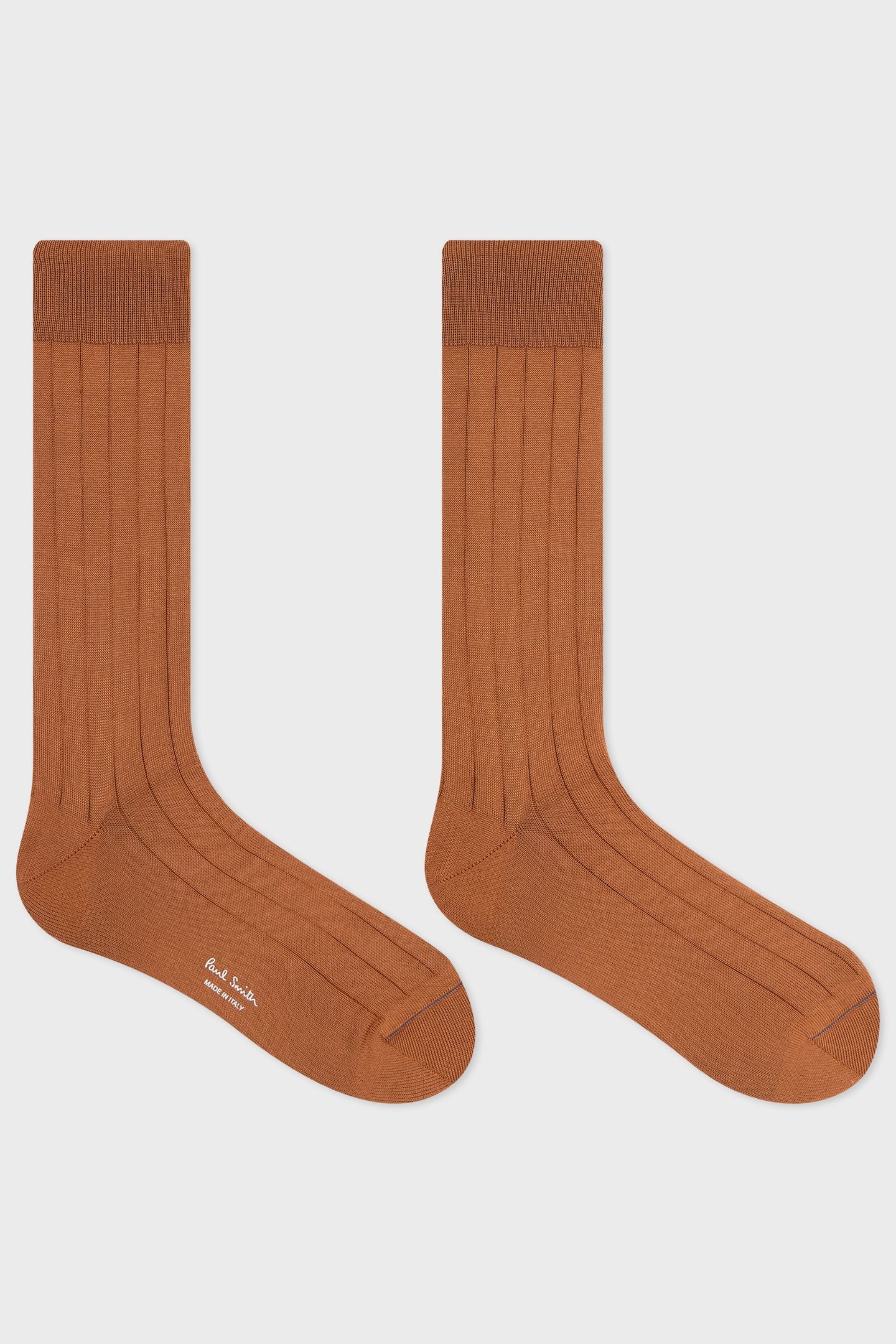 MEN SOCK PLAIN RIB TAN 1