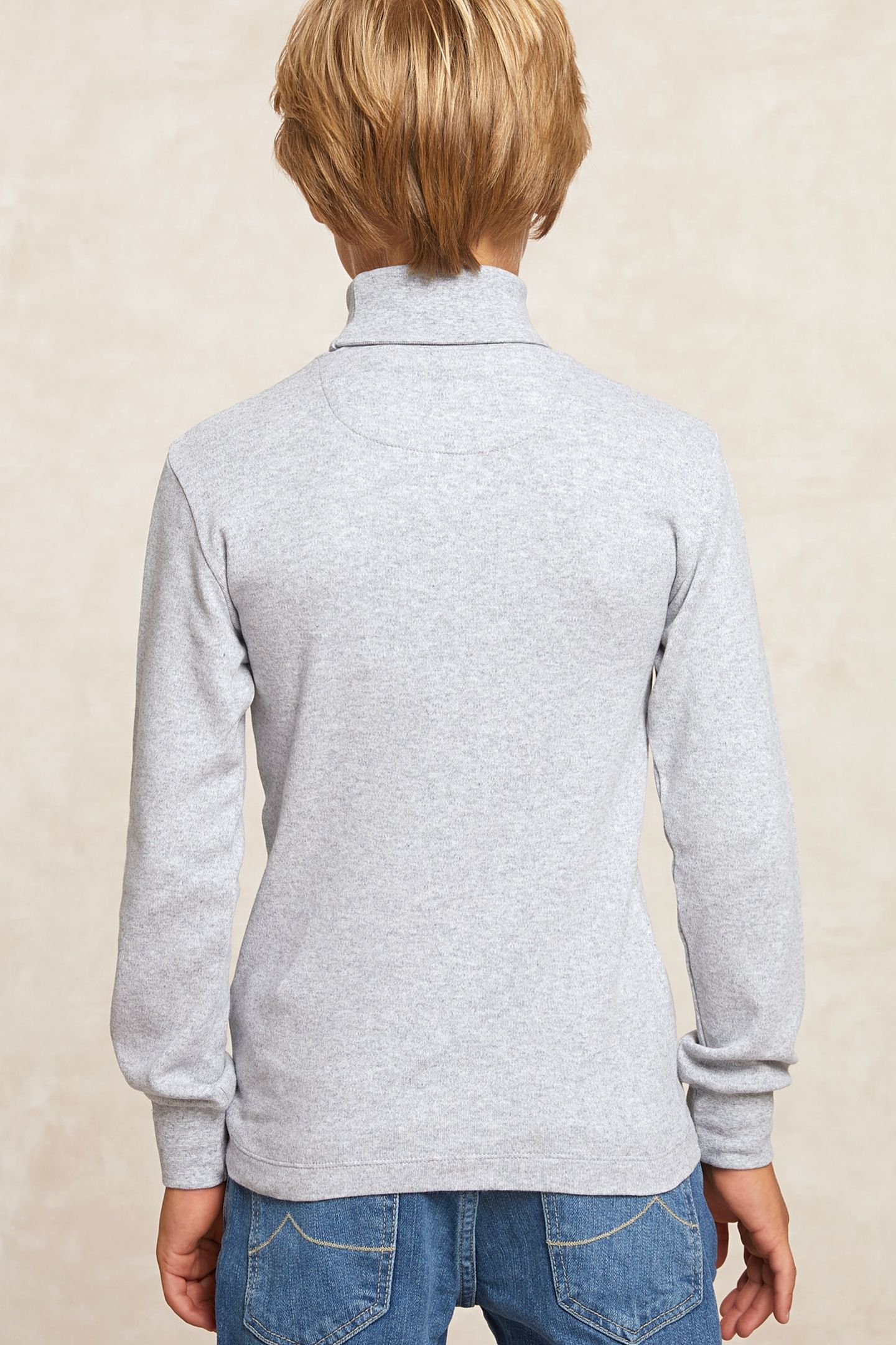 BASIC ROLL NECK T-SHIRT OXFORD MIX GREY 2