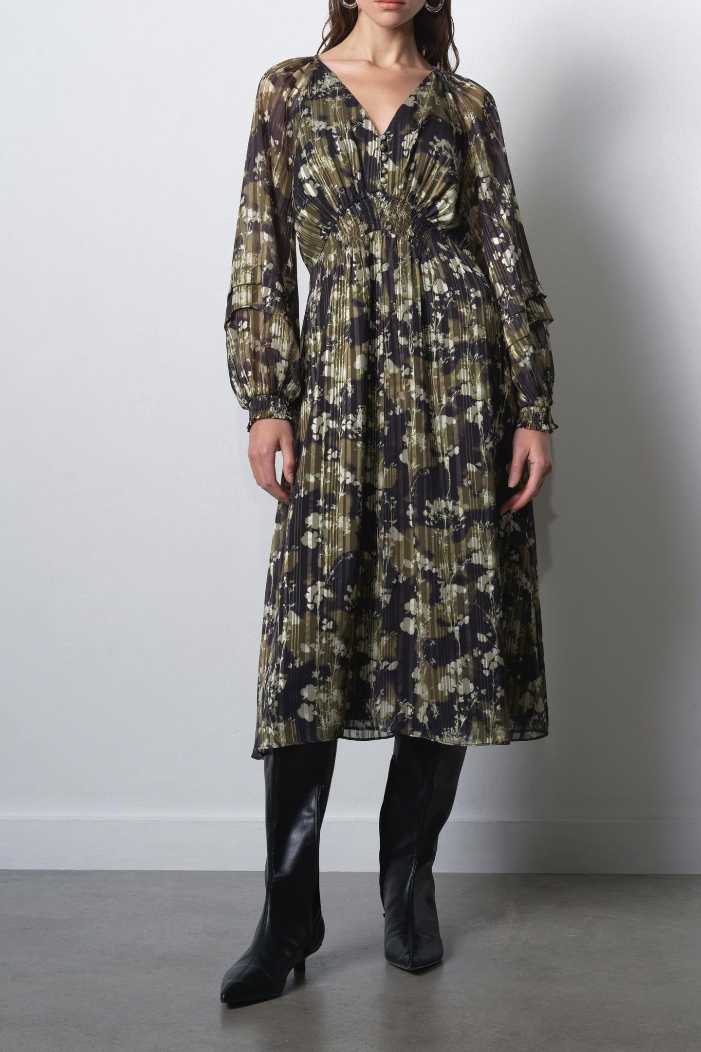 LIZZY MADELINE CREPE DRESS MADELINE GREEN MULTI MADELINE GRE 1