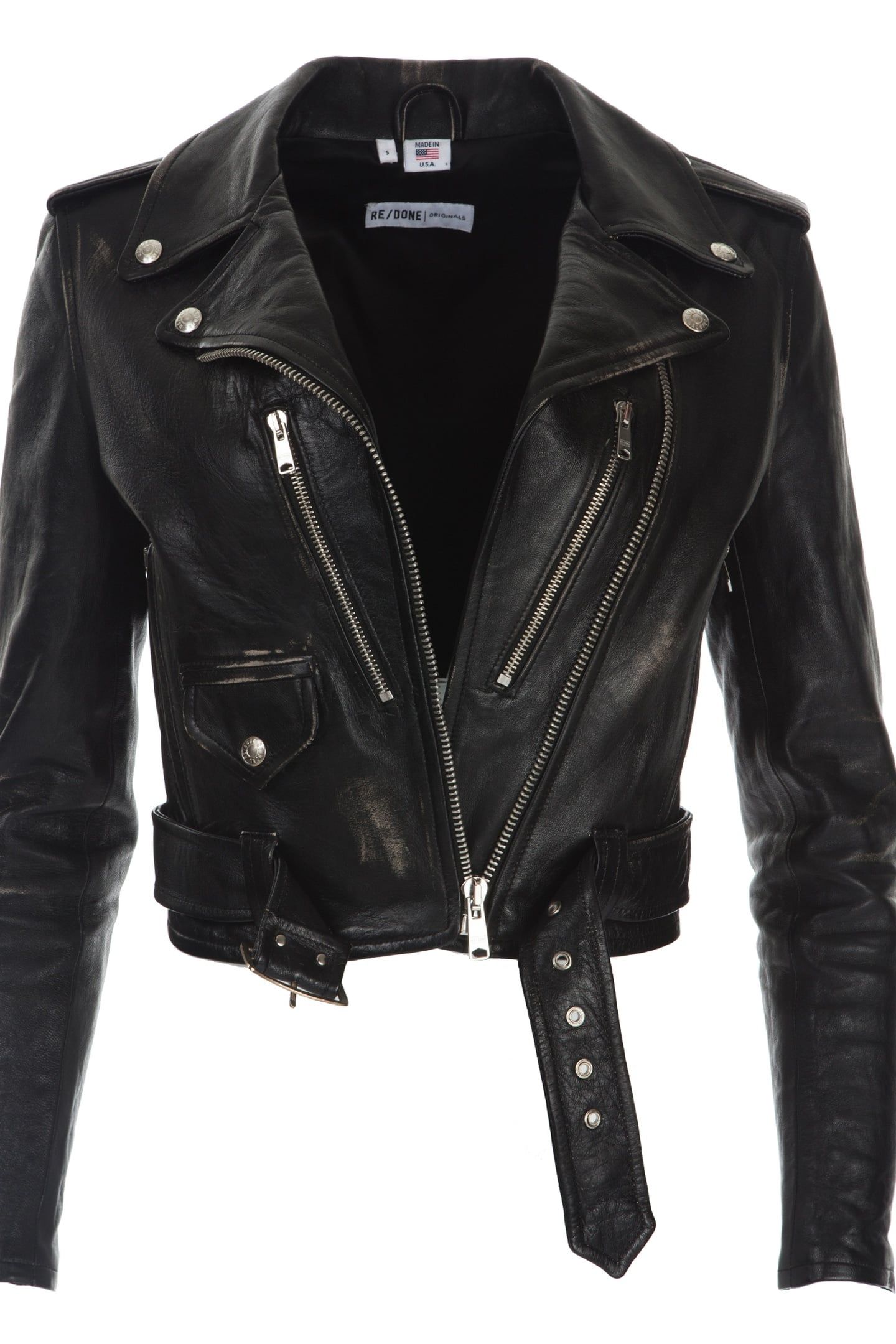 LEATHER MOTO JACKET VINTAGE BLACK 2