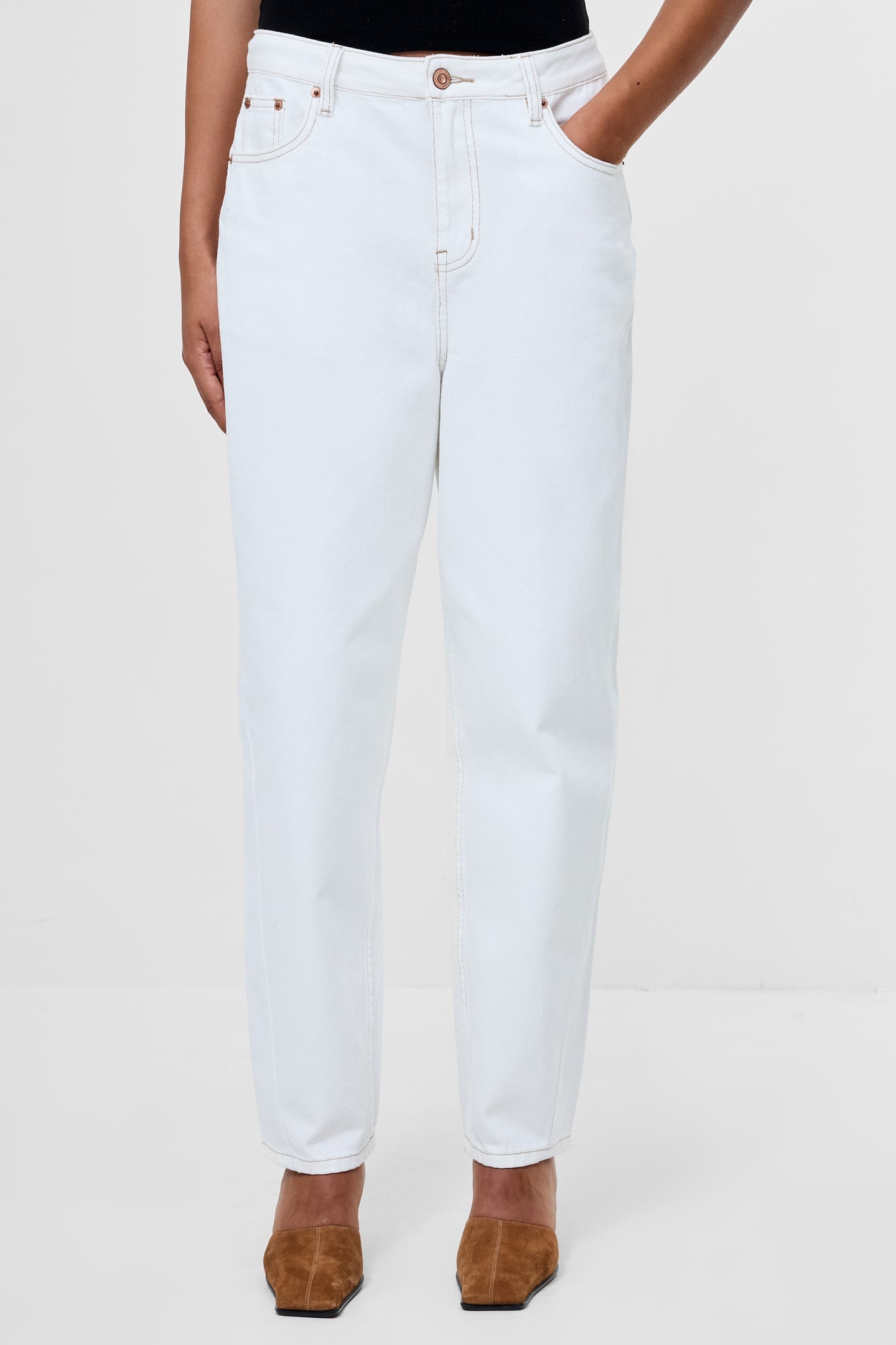 LOREN TWILL BARREL LEG DENIM ARCTIC WHITE 2