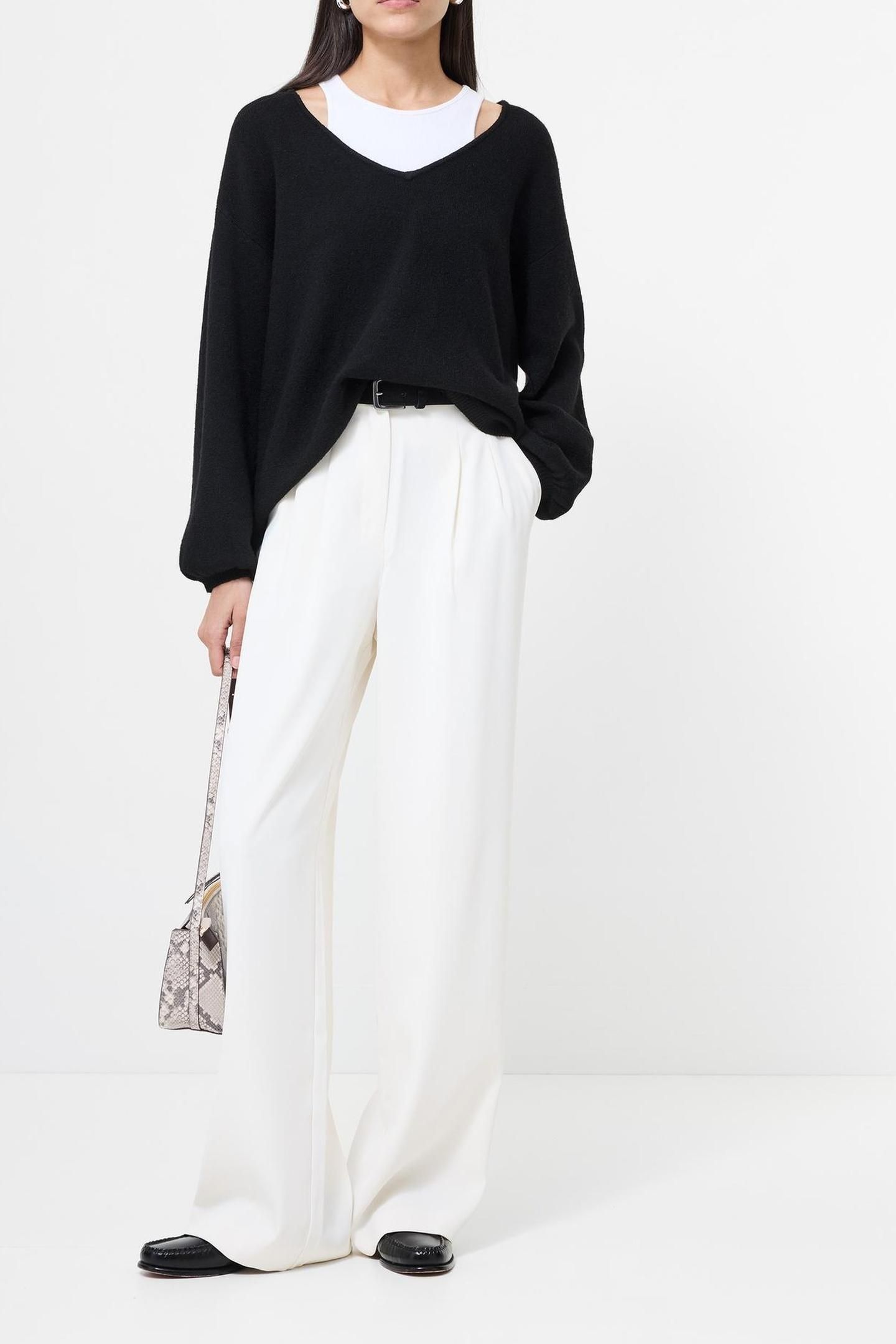 VHARI KNIT VNECK PULLOVER BLACK 2
