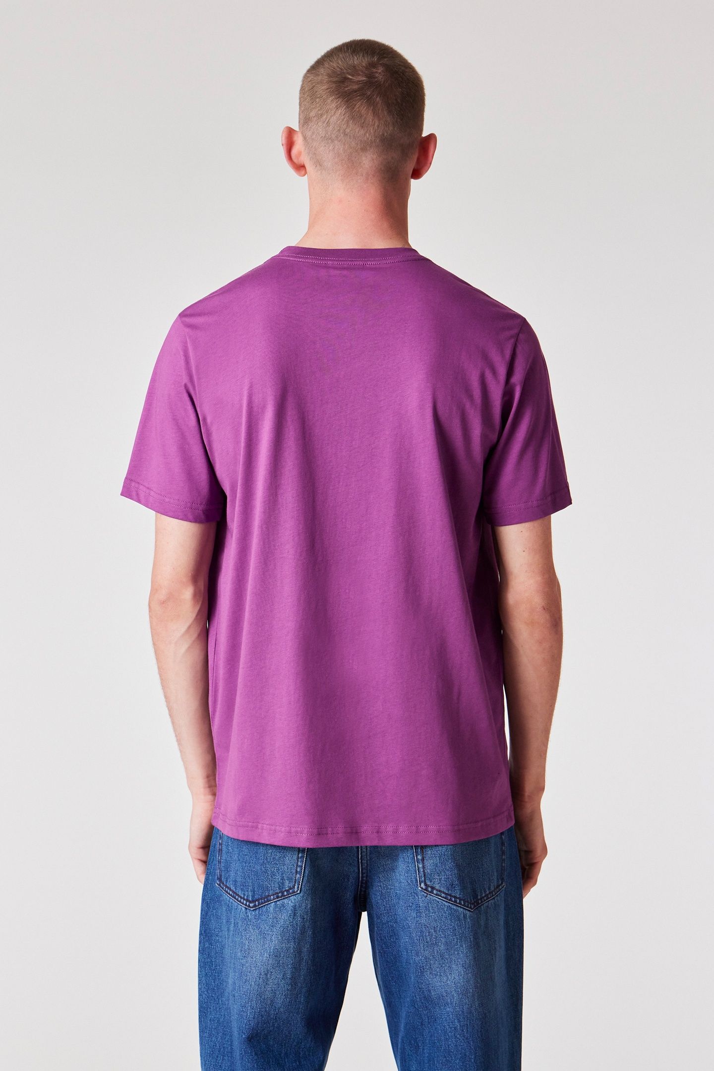 MENS REG FIT SS TSHIRT ZEBRA PURPLE 3