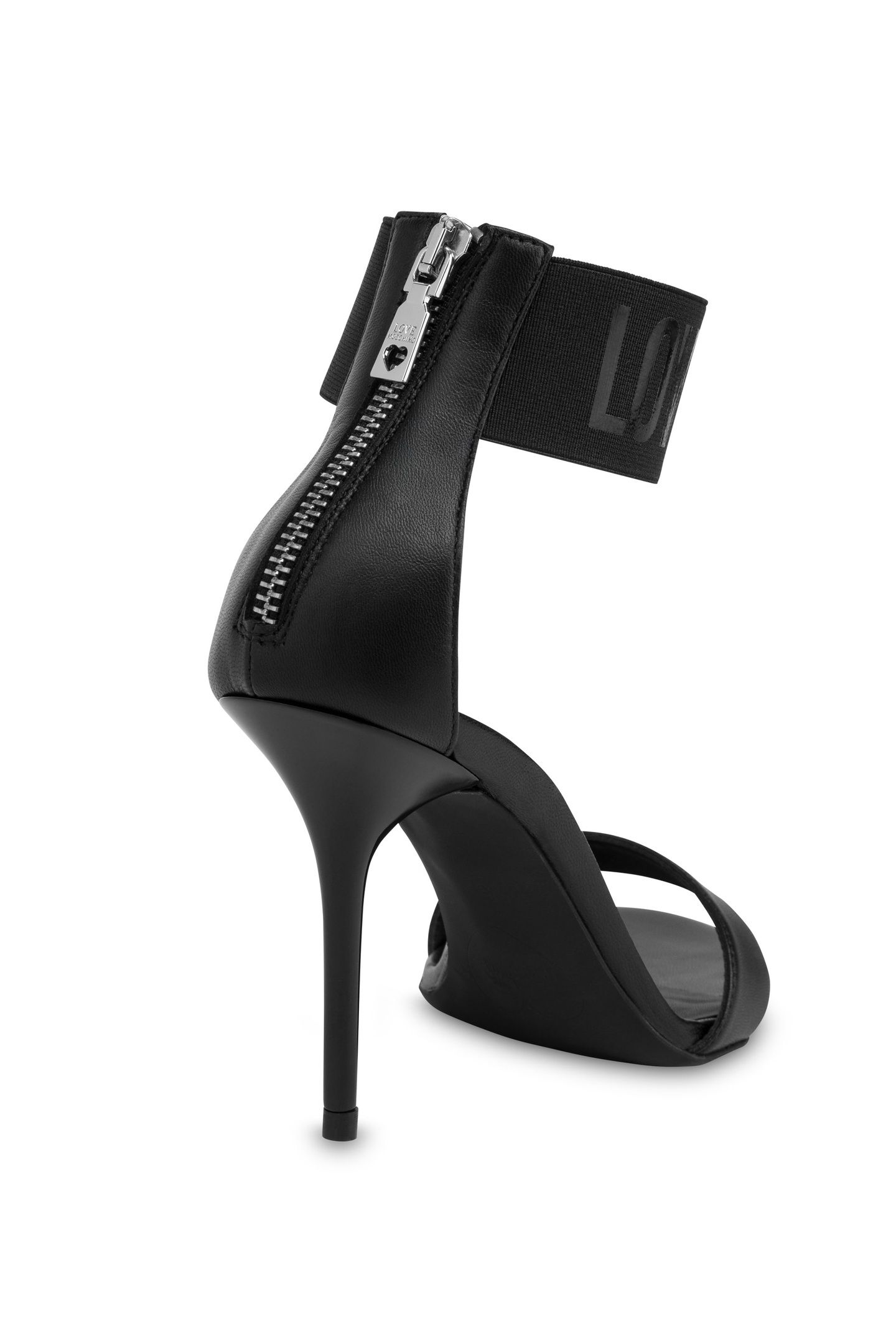 HIGH NAPPA LEATHER SANDALS WITH ELASTIC BLACK 3