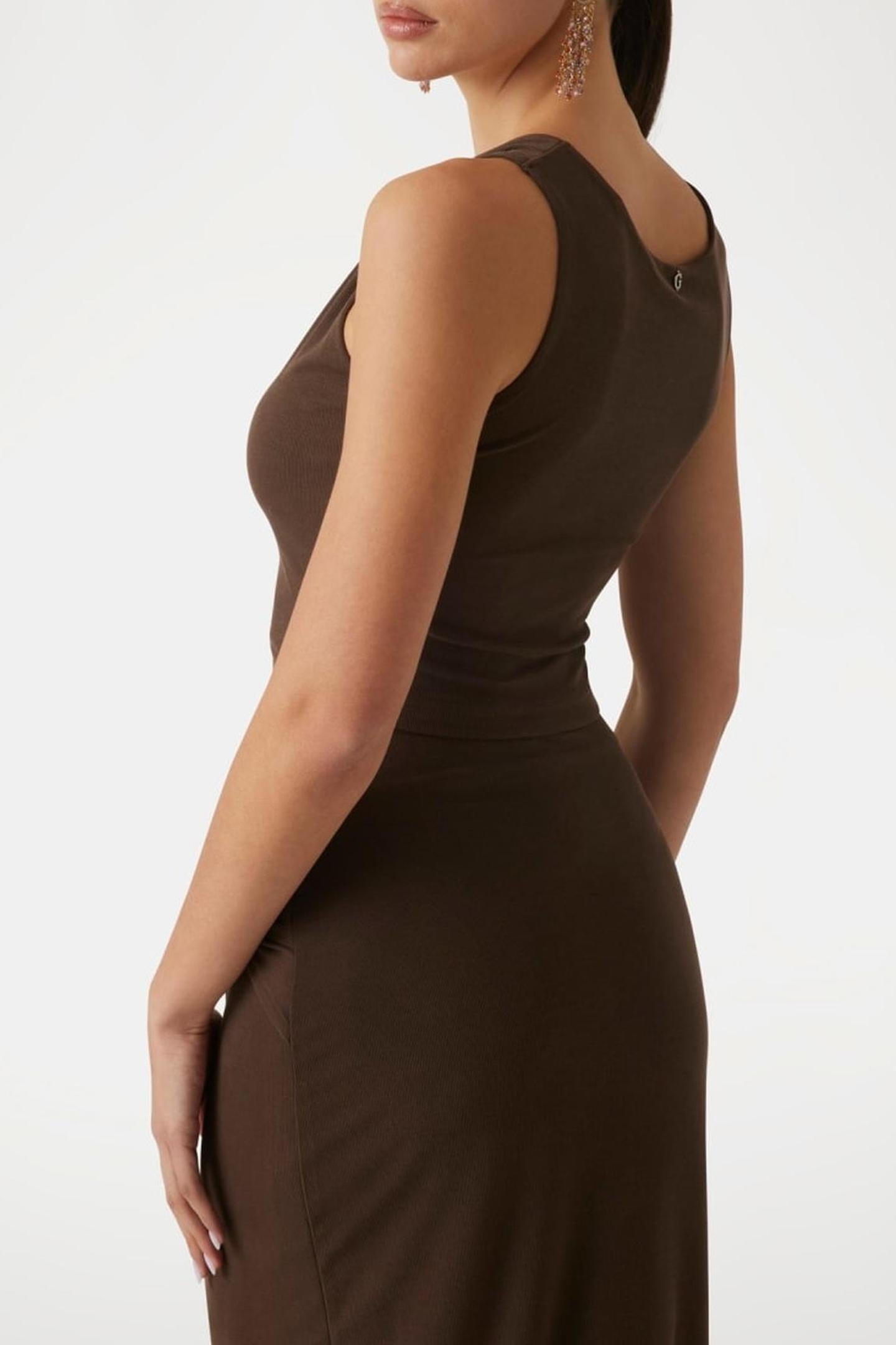 AIMEE SS JEWEL DRAP ESPRESSO BROWN 3