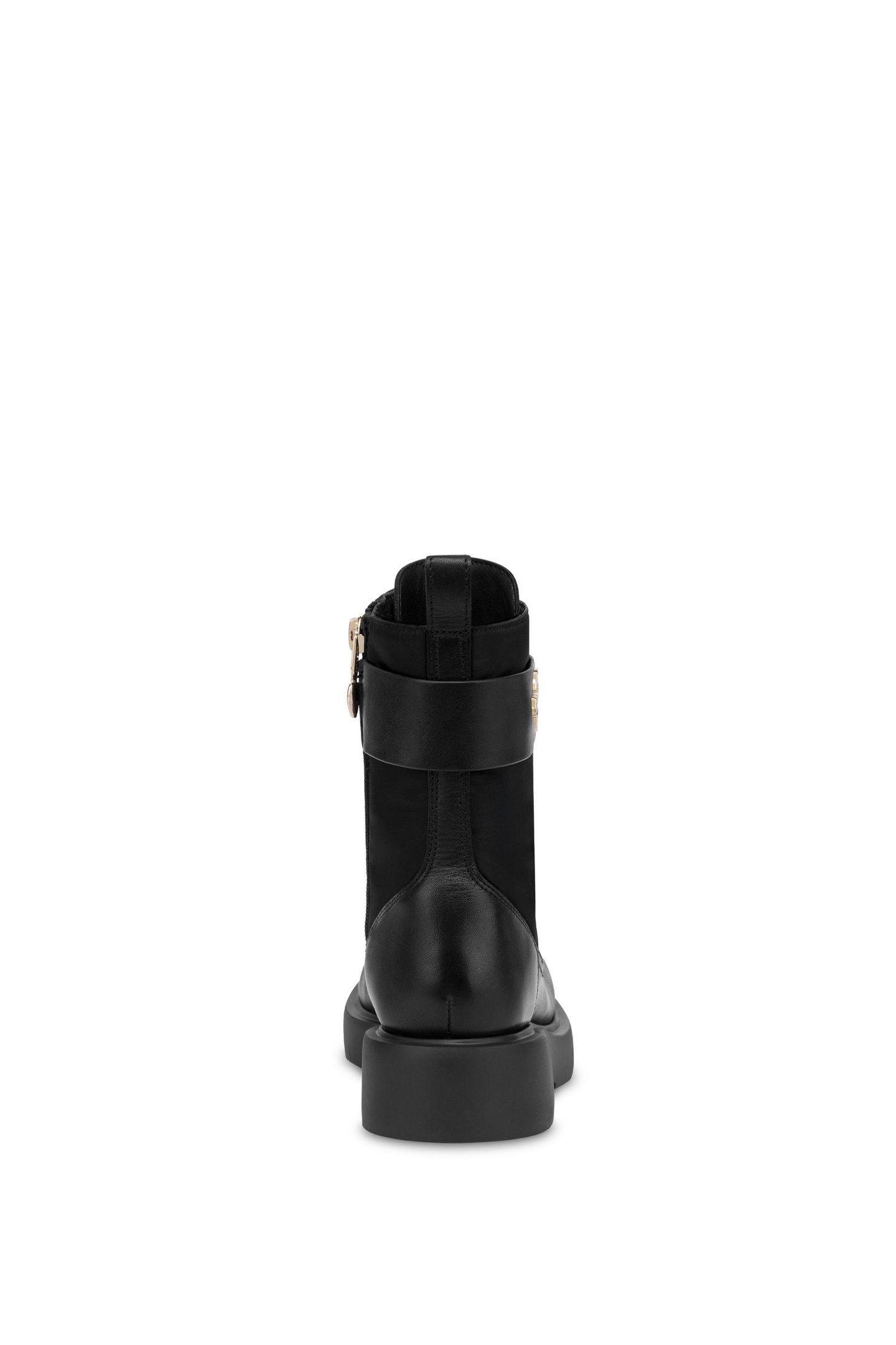 CALFSKIN AND NYLON ANKLE BOOTS BLACK 4