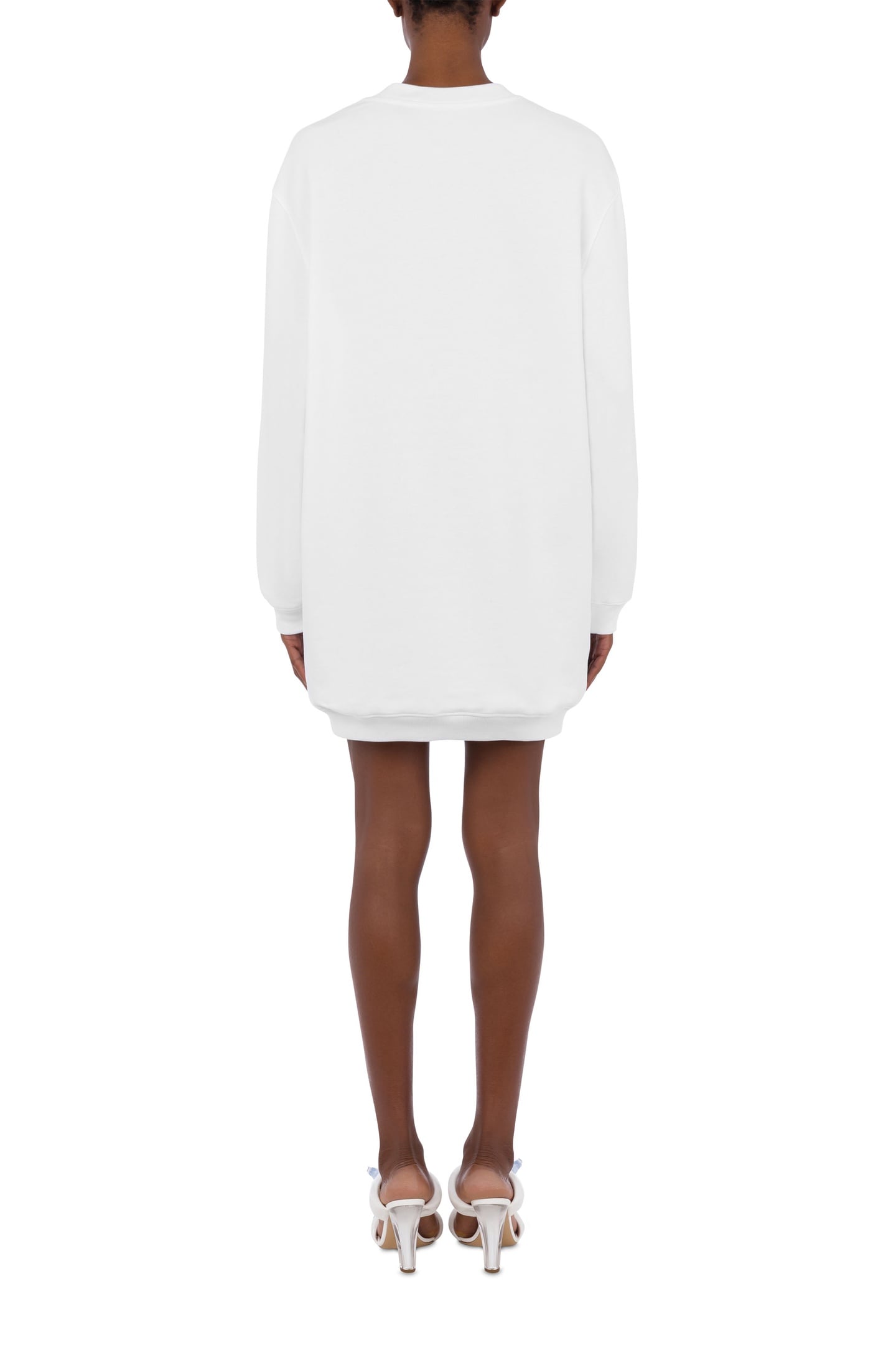 TEDDY BEAR ORGANIC FLEECE DRESS WHITE 2